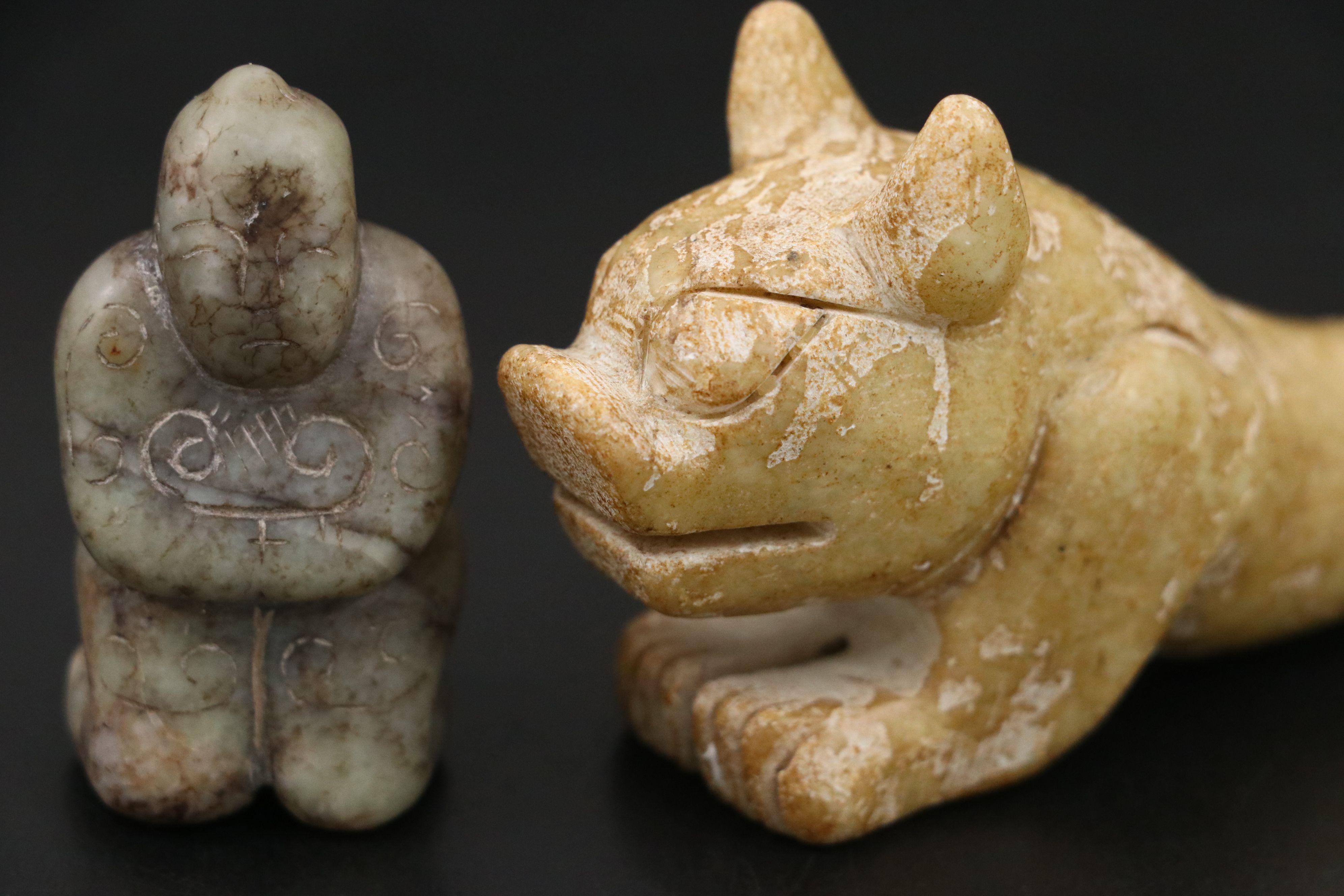 Antique Chinese Jade and Serpentine Carvings