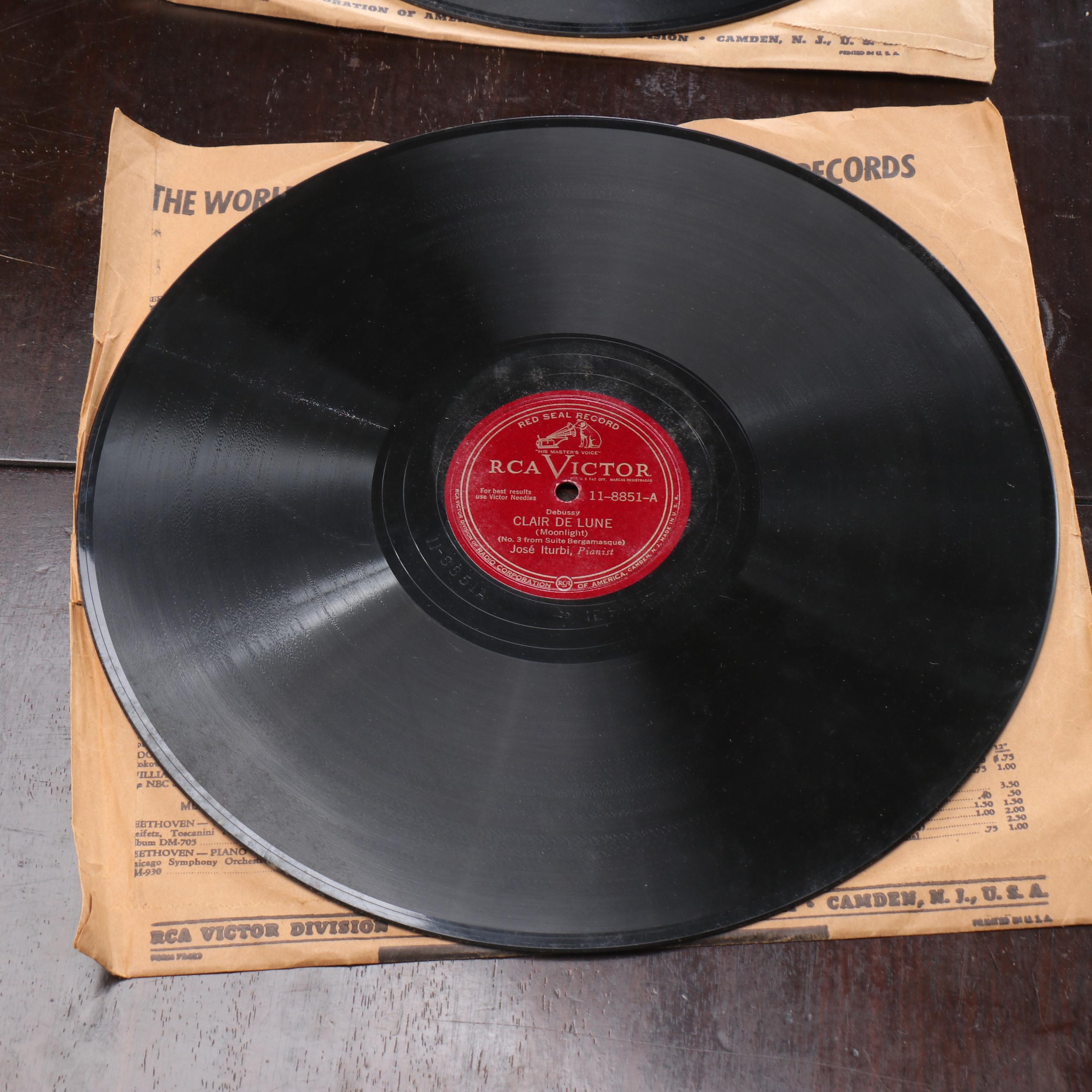 Kimball Walnut Cabinet Phonograph with Vinyl Records, Early 20th Century