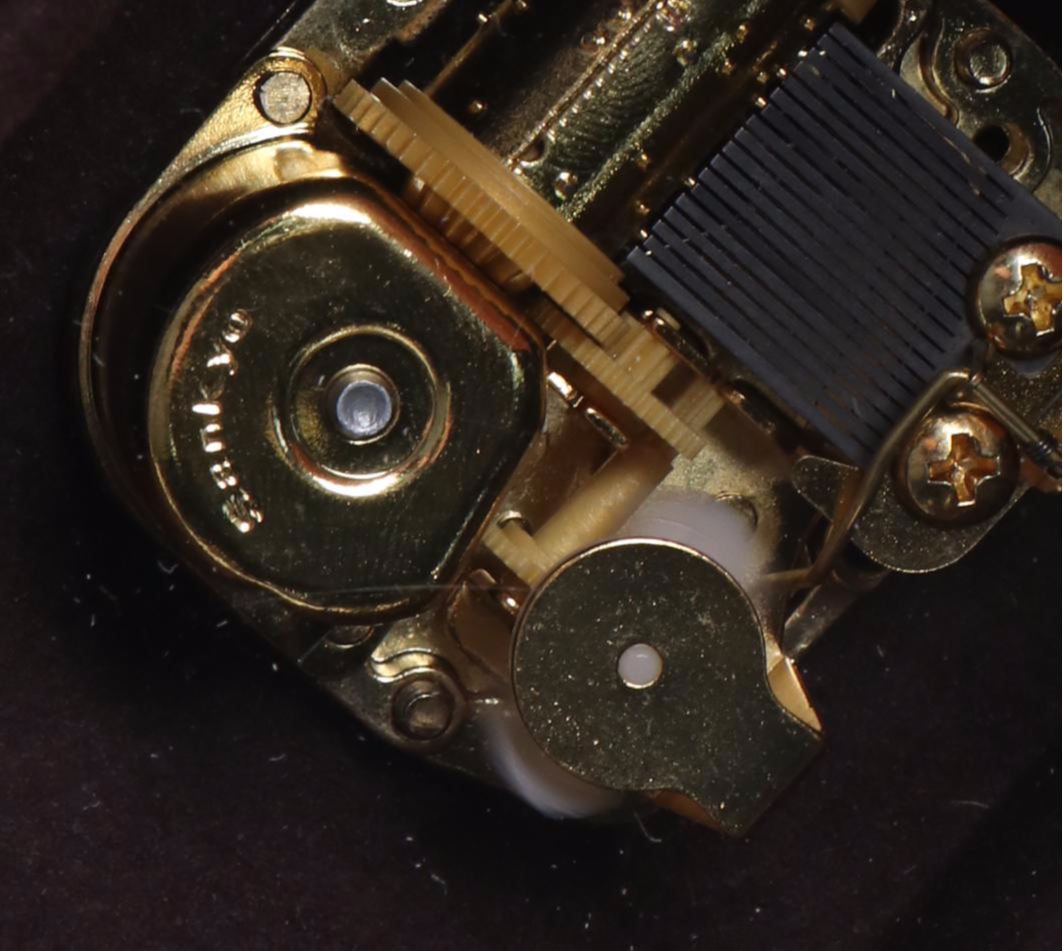 Italian "Edelweiss" Inlaid Wooden Music Box, Late 20th Century