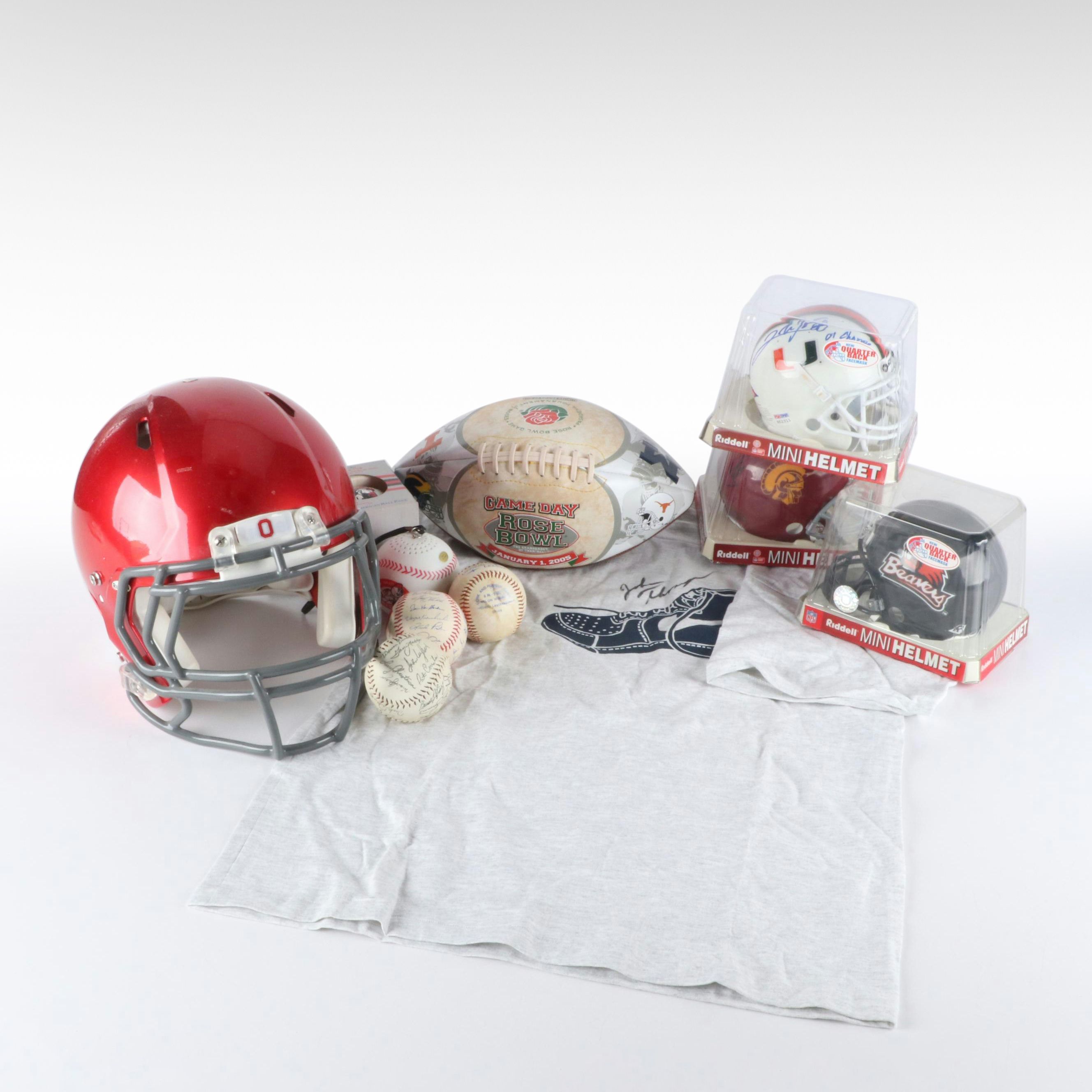 Football, Baseball, and Basketball Memorabilia, Including Several Signatures