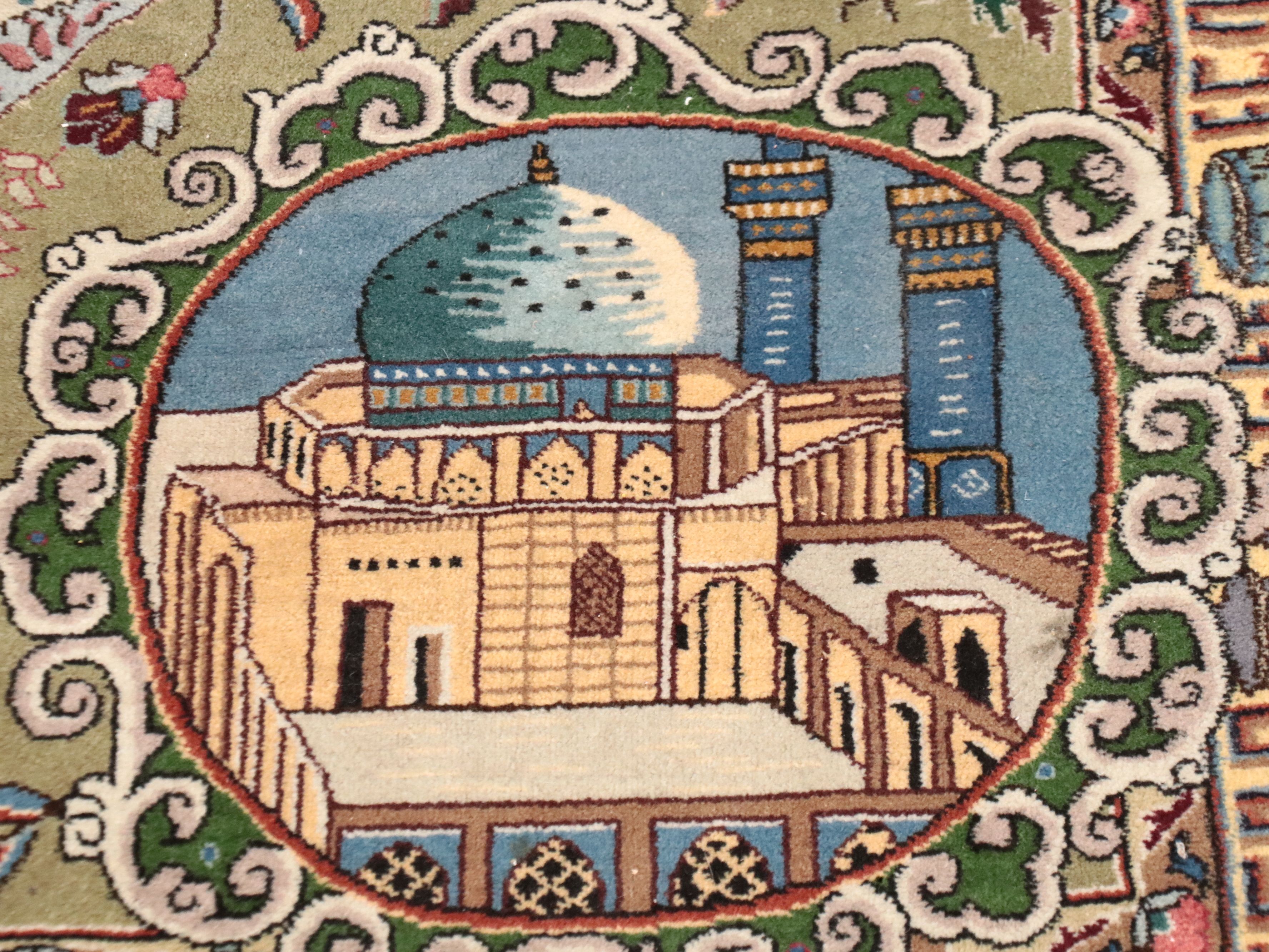 6'5 x 10'2 Hand-Knotted Signed Persian Tabriz Pictorial Area Rug