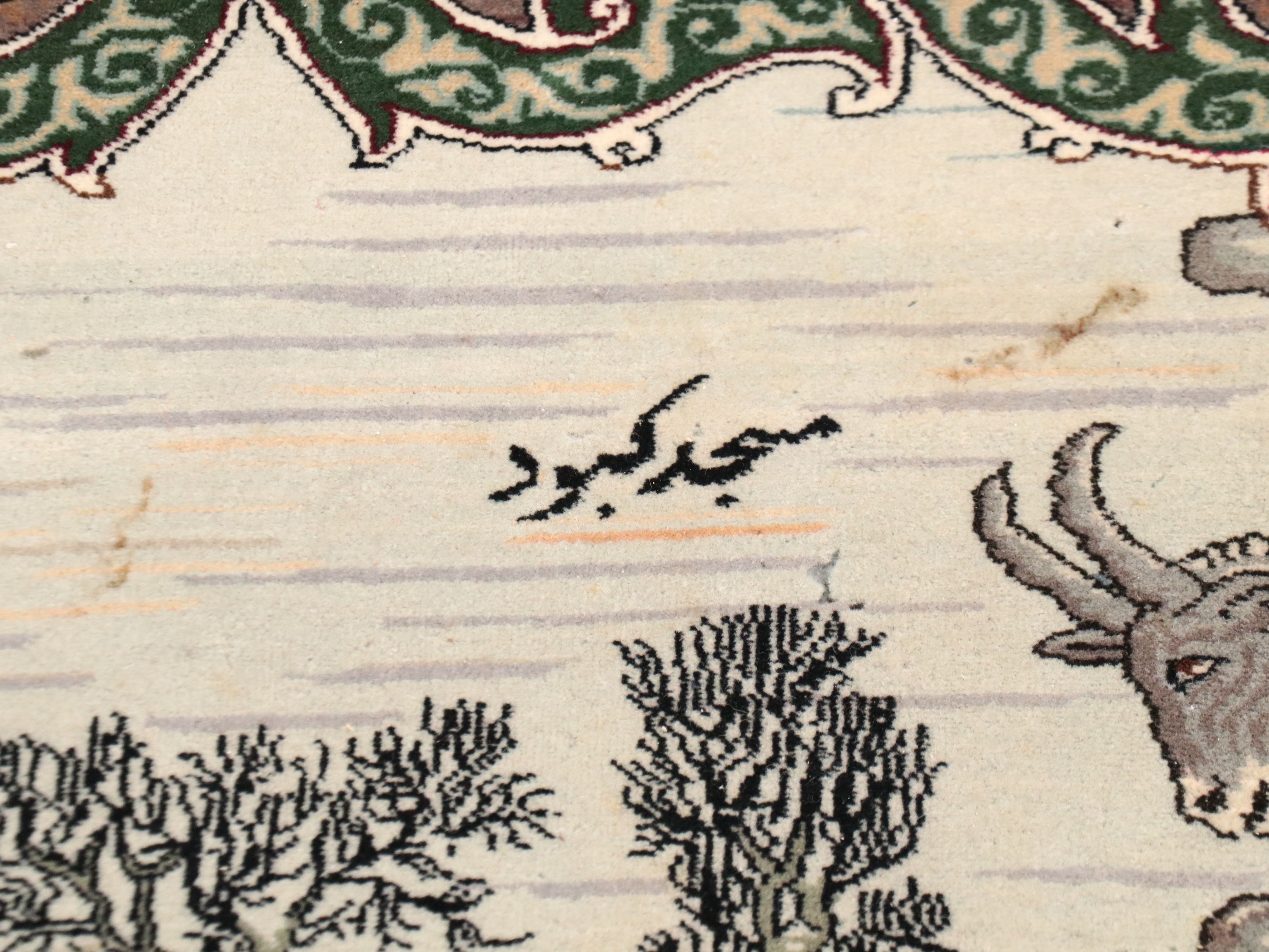 6'5 x 10'2 Hand-Knotted Signed Persian Tabriz Pictorial Area Rug