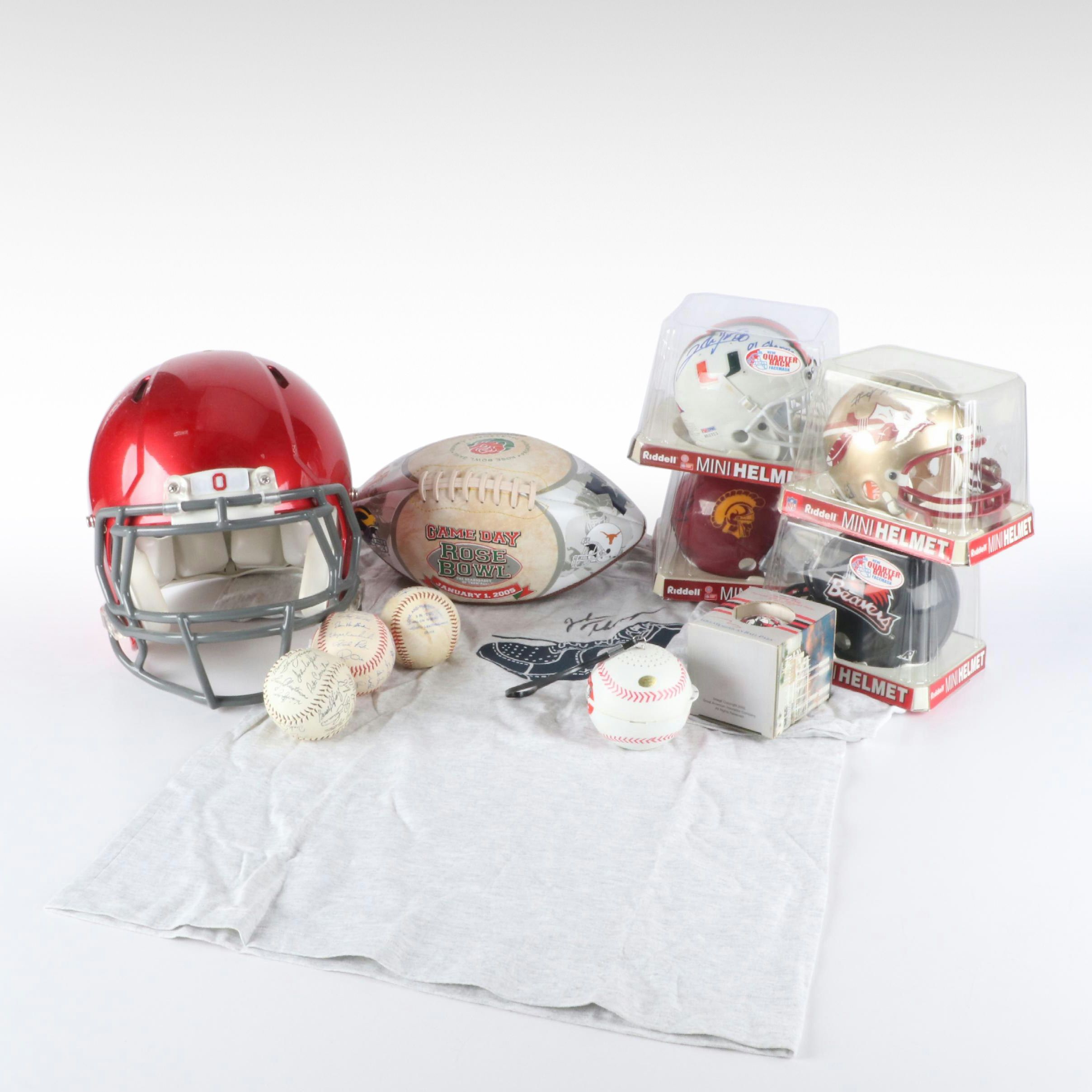 Football, Baseball, and Basketball Memorabilia, Including Several Signatures