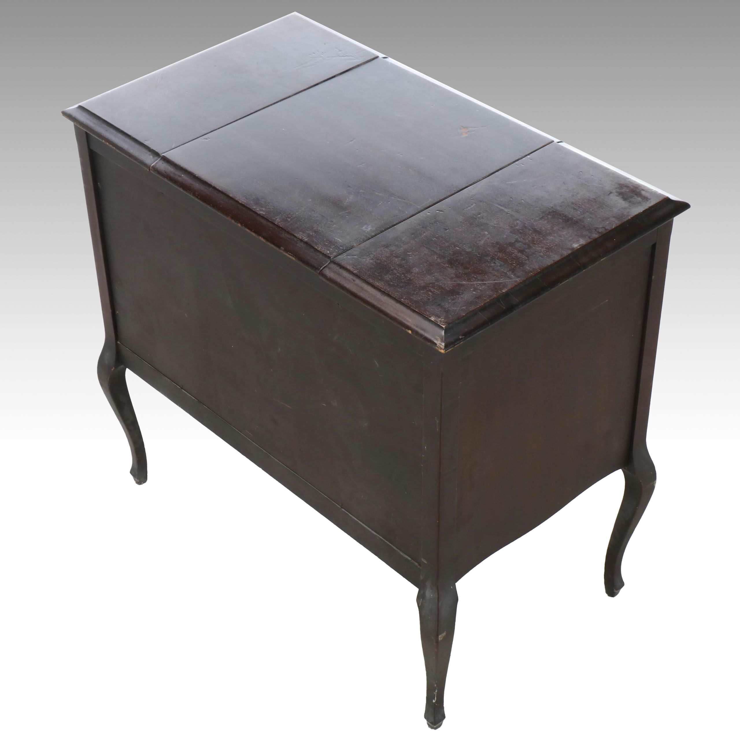 Kimball Walnut Cabinet Phonograph with Vinyl Records, Early 20th Century