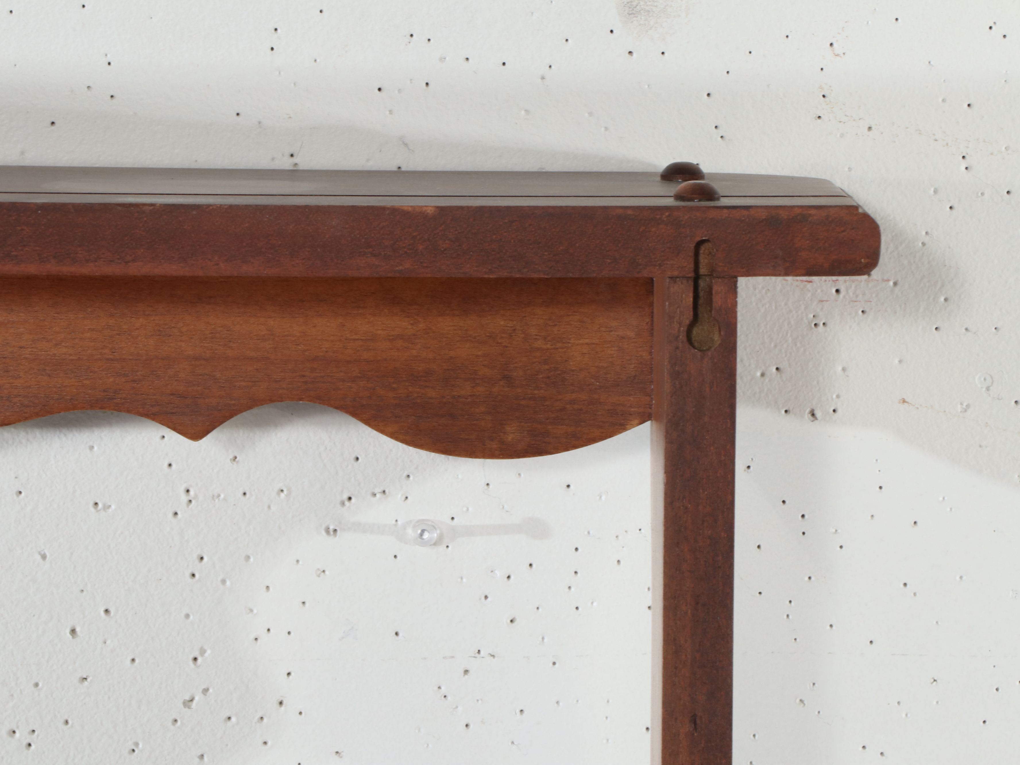 Colonial Style Walnut Wall Hanging Shelf, Mid to Late 20th Century