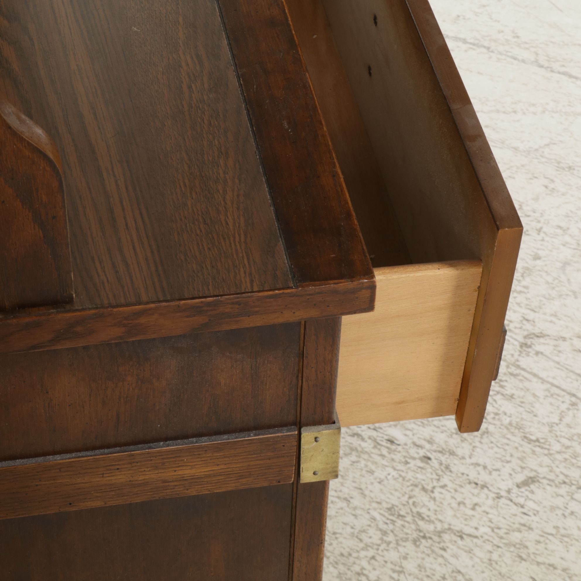 Glick's Furniture Oak Commode and Bookcase Hutch, Late 20th Century