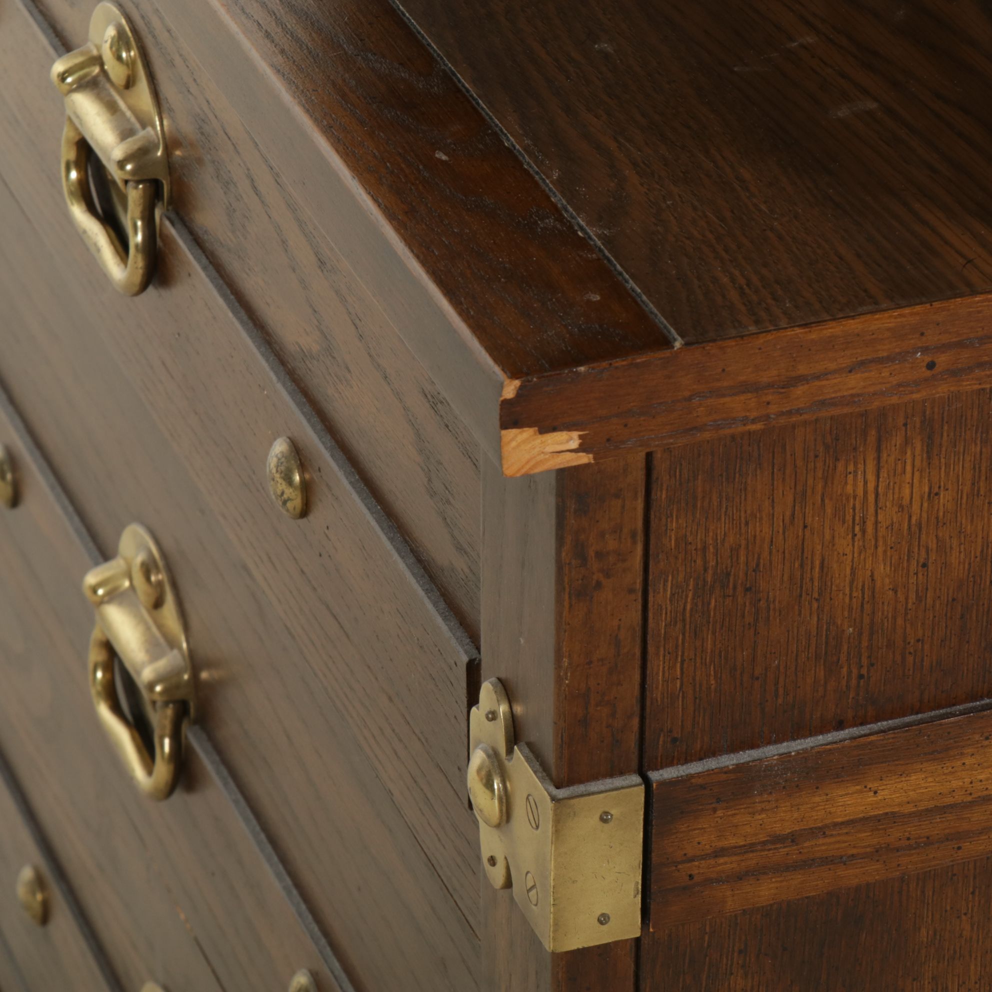 Glick's Furniture Oak Commode and Bookcase Hutch, Late 20th Century
