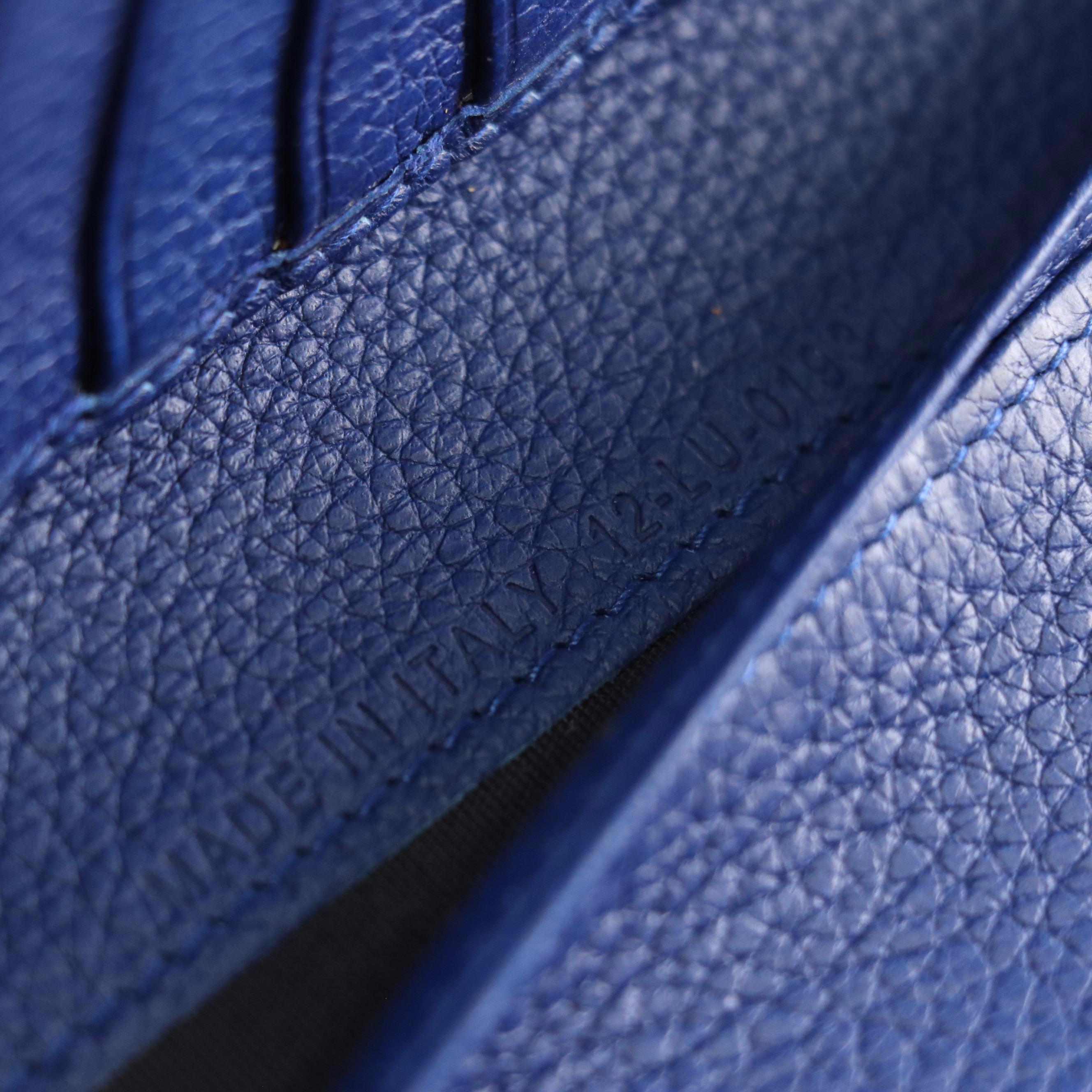 Dior Homme Blue Grained Leather Double Zip Wristlet Wallet