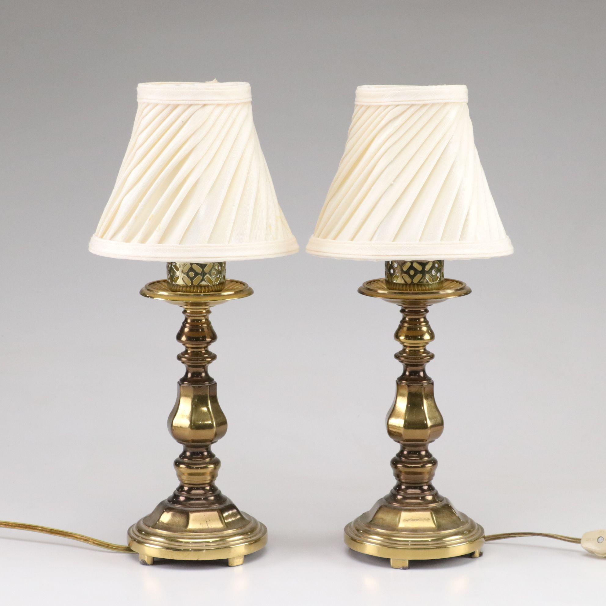 Brass Candlestick Lamps, Mid to Late 20th Century