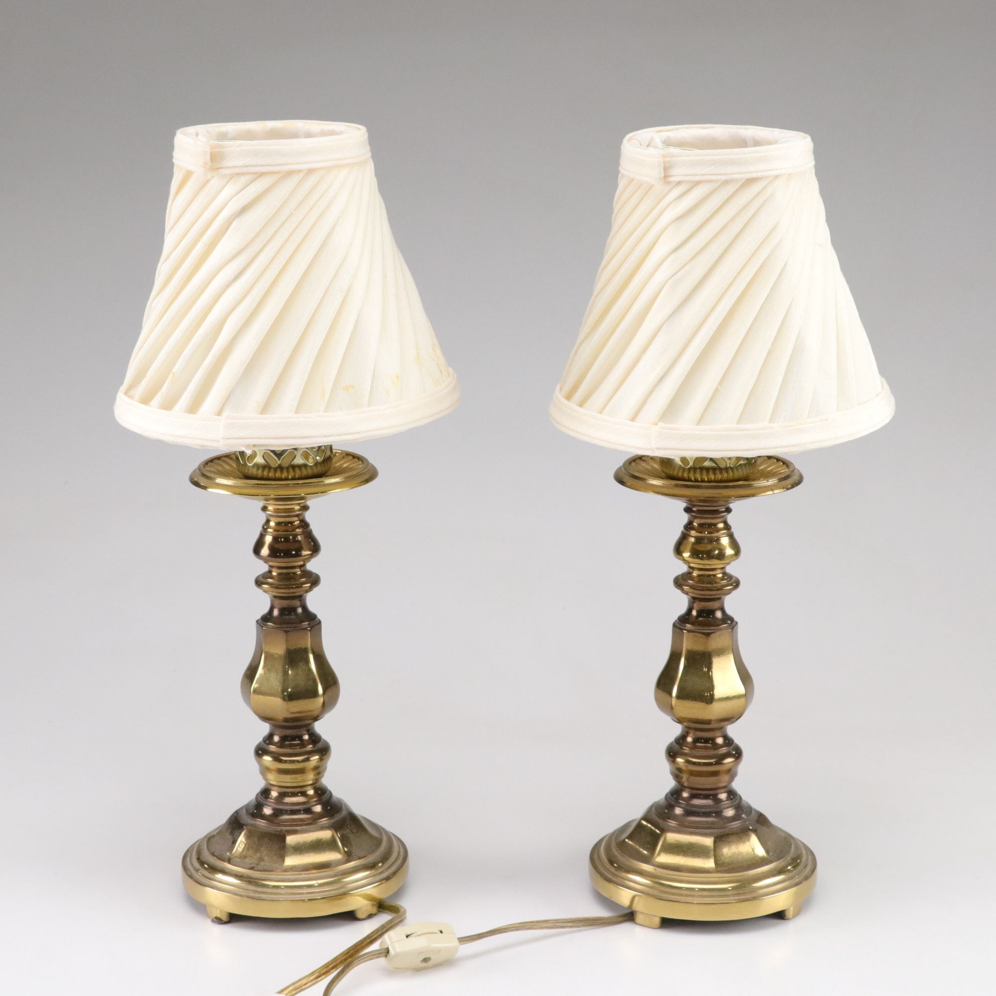 Brass Candlestick Lamps, Mid to Late 20th Century