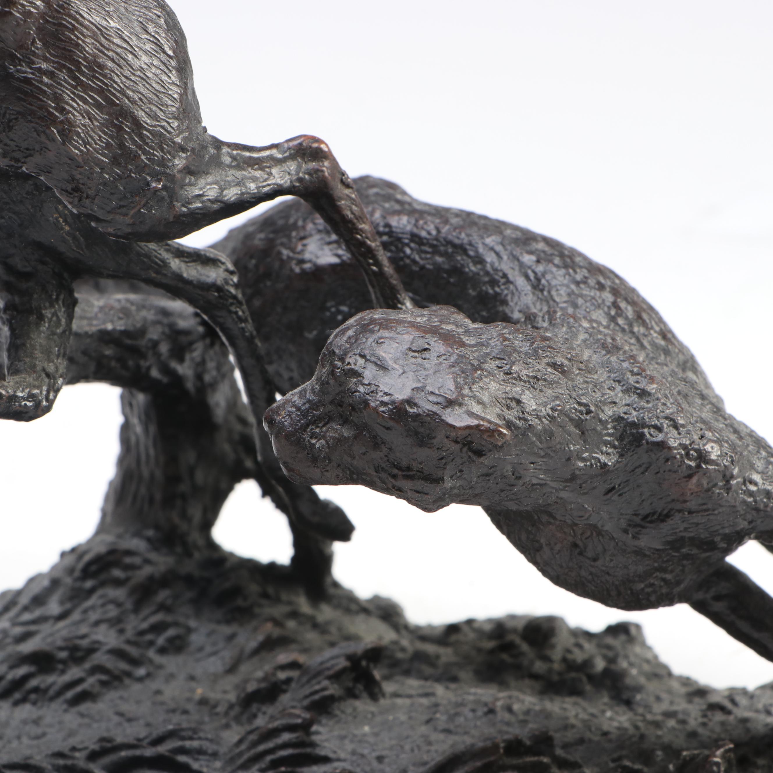 Gorham "Cheetah and Gazelle" Bronze Sculpture, Late 20th Century