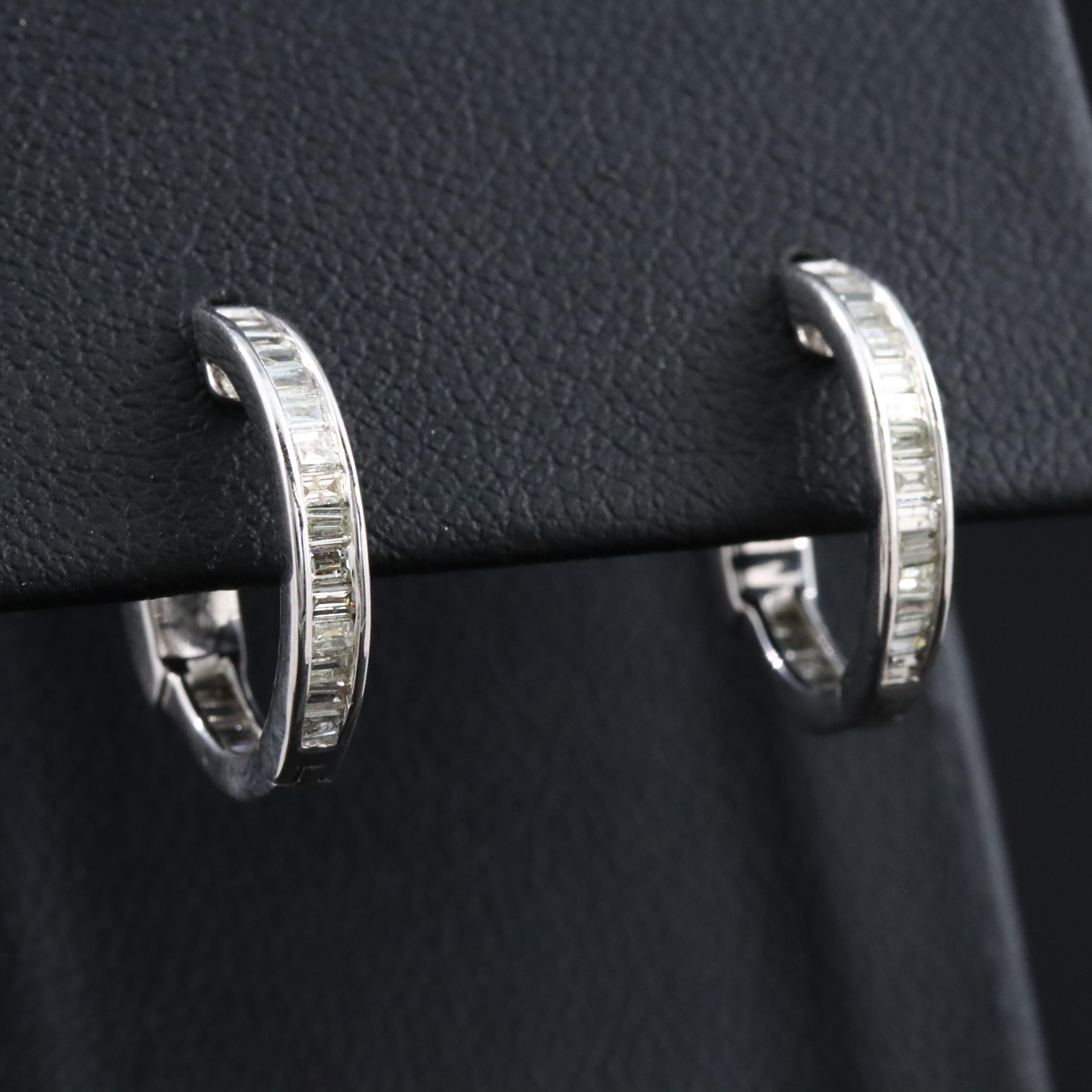 14K 0.32 CTW Diamond Huggie Hoop Earrings