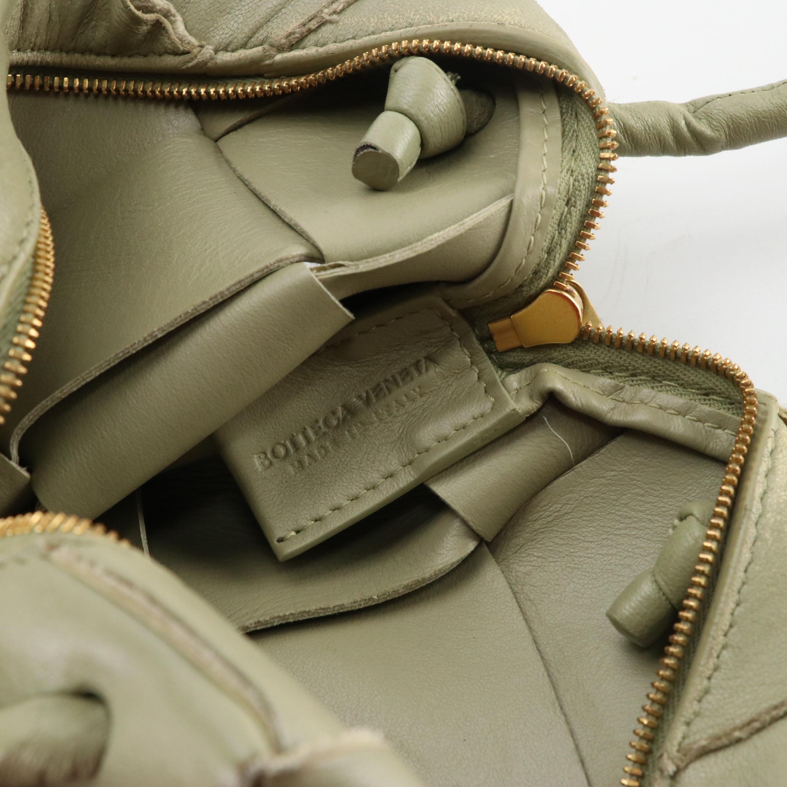 Bottega Veneta Mini Cassette Box Bag in Sage Green Maxi Intrecciato Leather