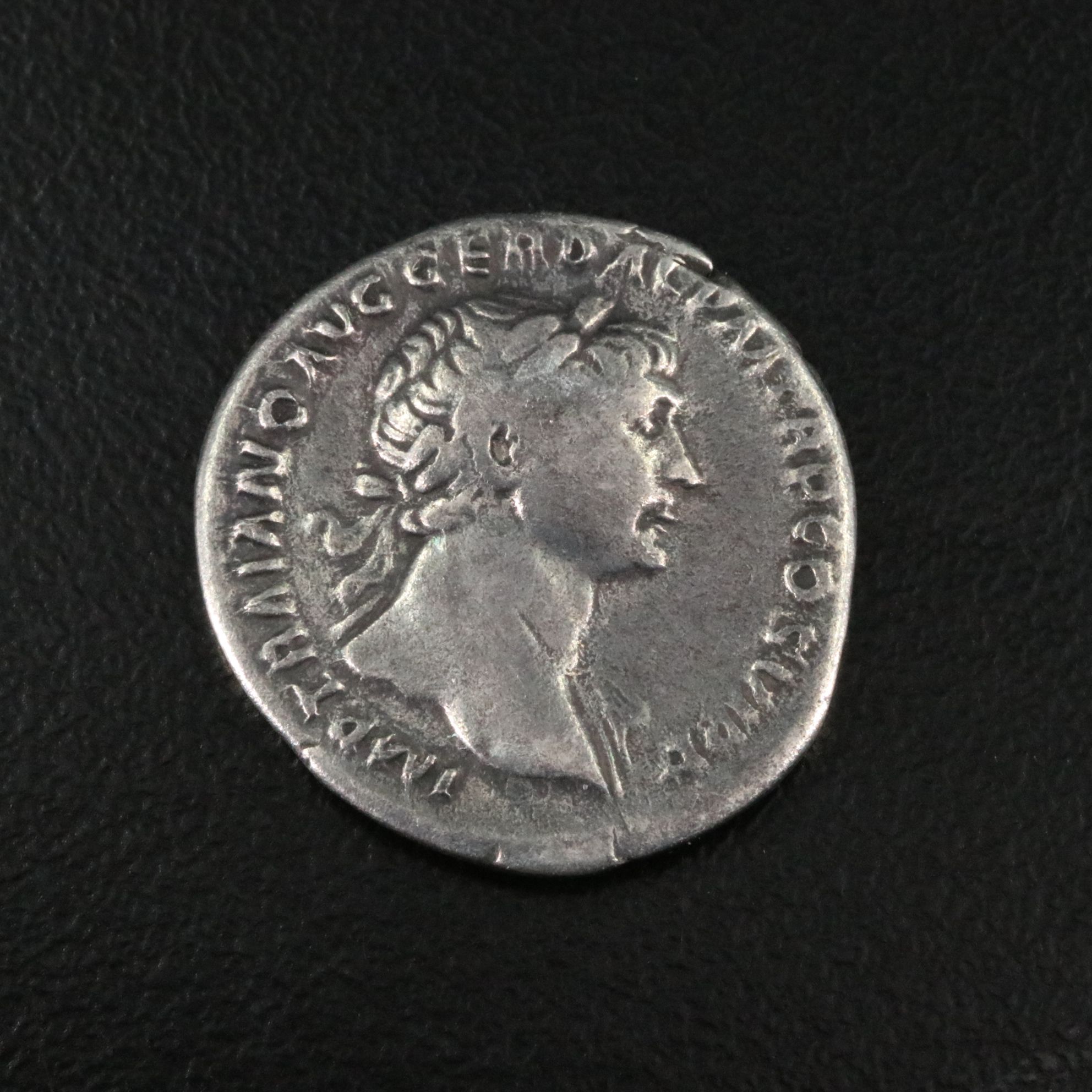 Ancient Roman Imperial AR Denarius Coin of Trajan, ca. 115 A.D.