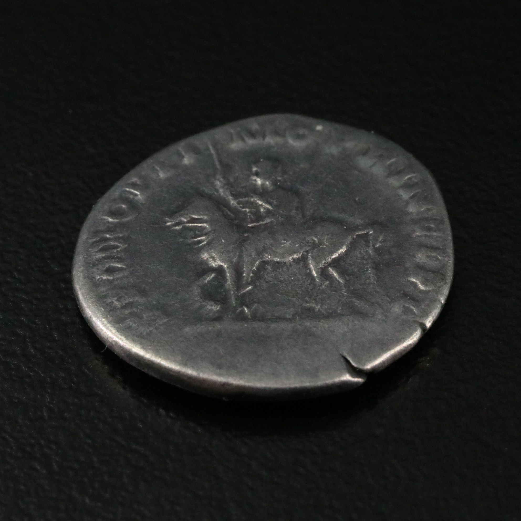 Ancient Roman Imperial AR Denarius Coin of Trajan, ca. 115 A.D.