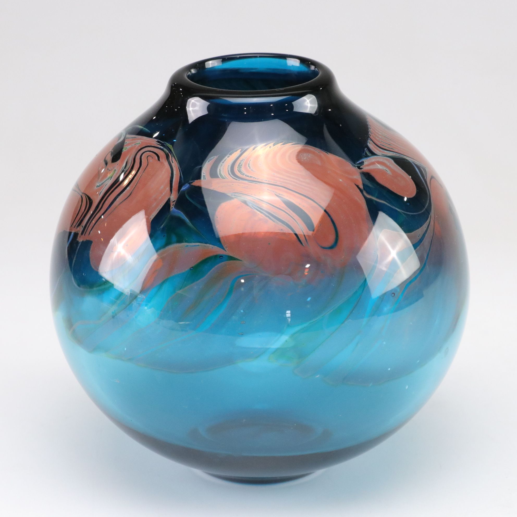Brent Kee Young Signed Studio Art Glass Vase, 1999