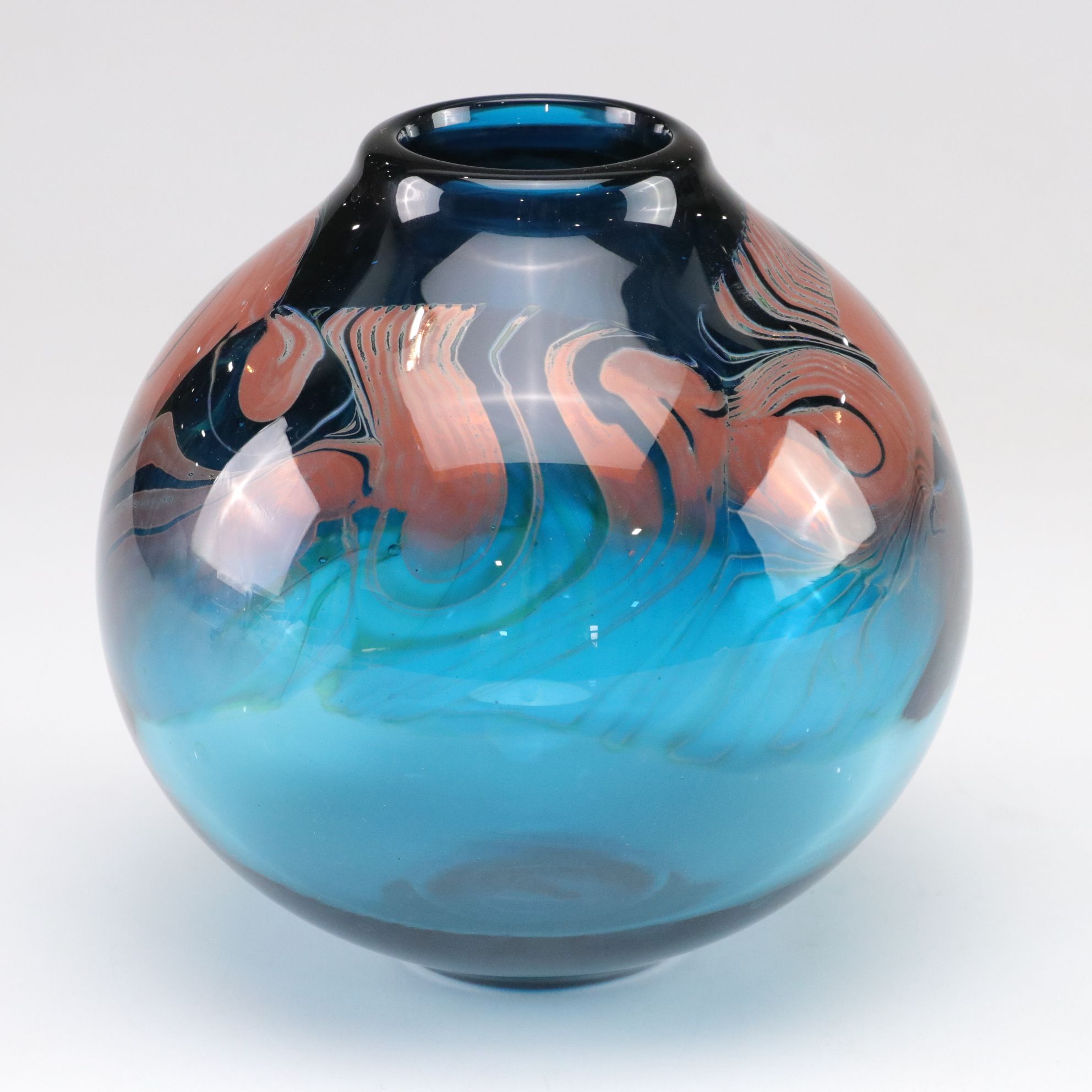 Brent Kee Young Signed Studio Art Glass Vase, 1999