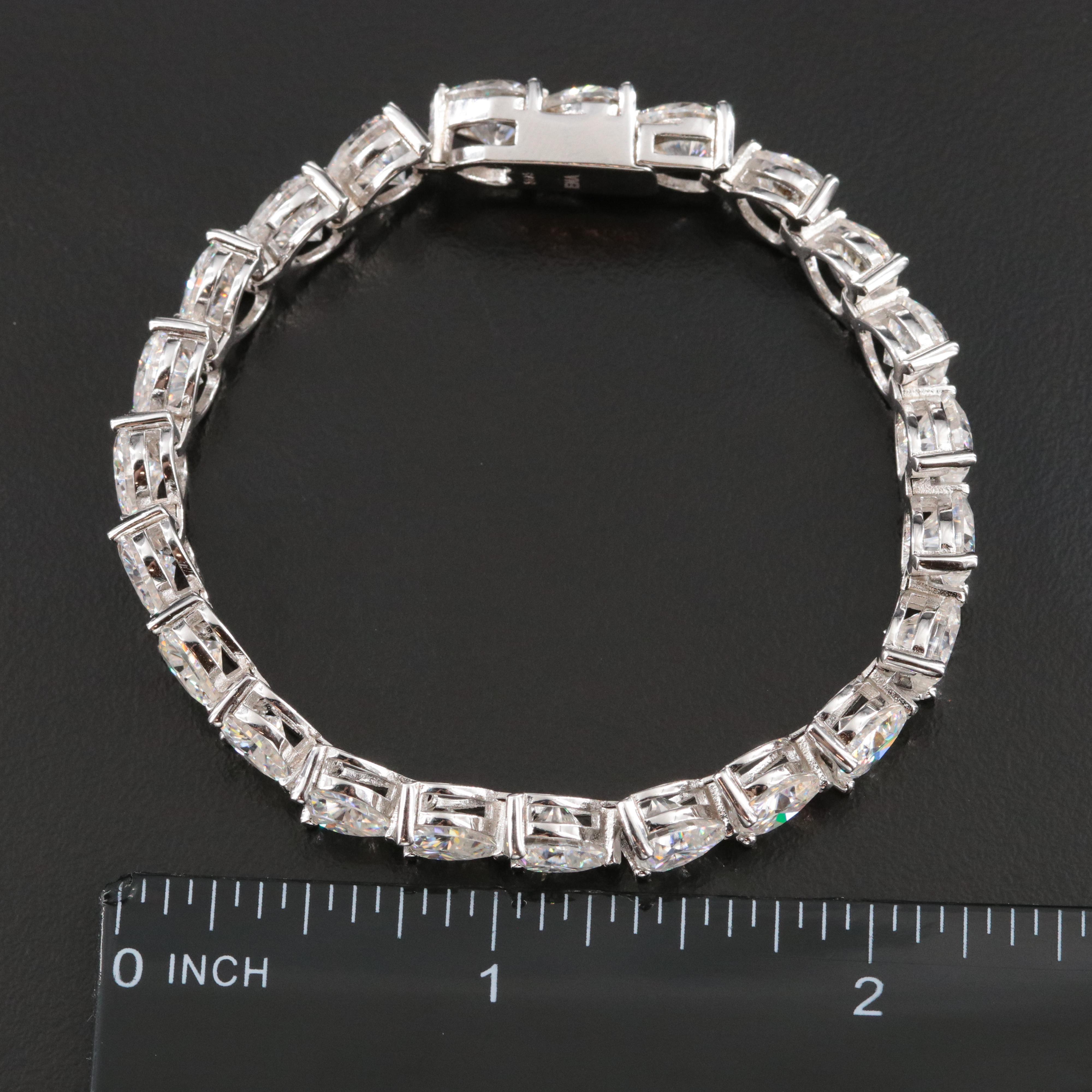 Sterling Moissanite Heart Bracelet