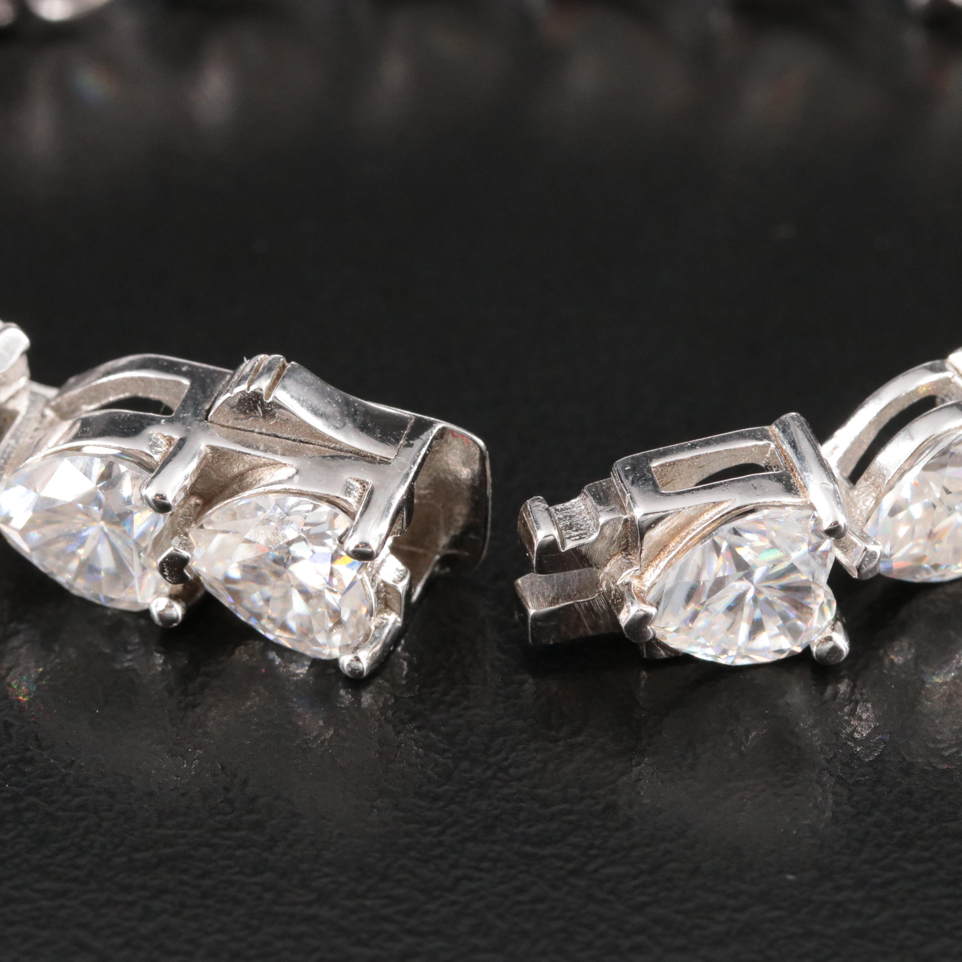 Sterling Moissanite Heart Bracelet