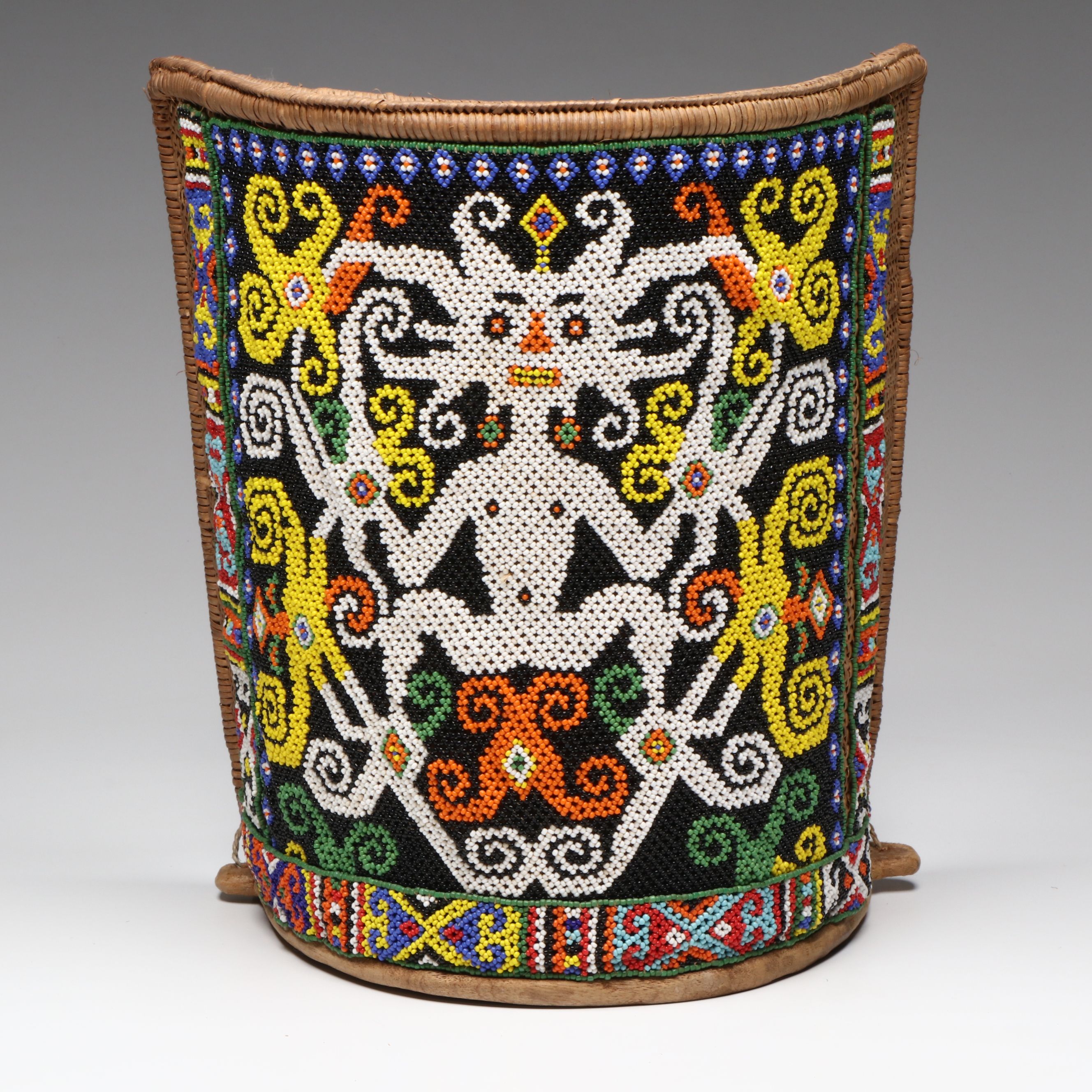 Borneo Island Kayan Peoples Polychrome Beaded Baby Carrier