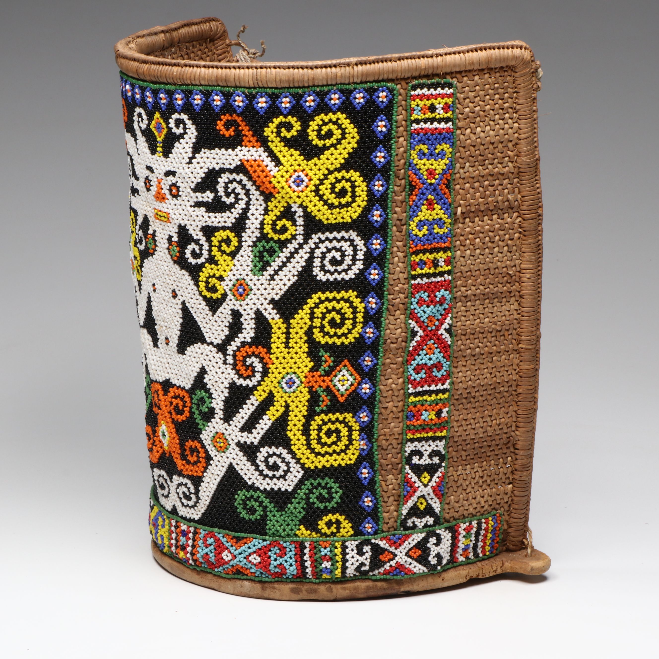 Borneo Island Kayan Peoples Polychrome Beaded Baby Carrier