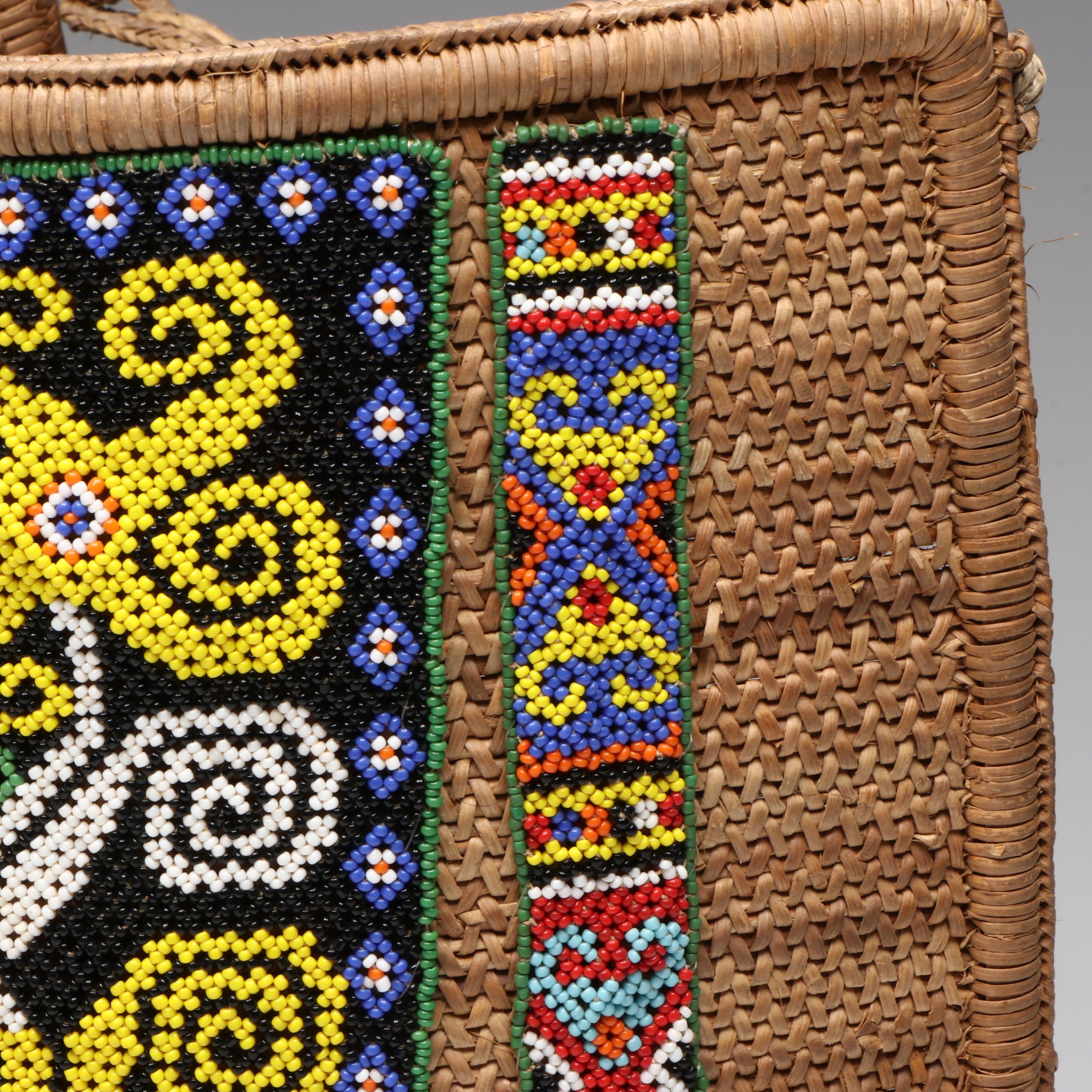 Borneo Island Kayan Peoples Polychrome Beaded Baby Carrier