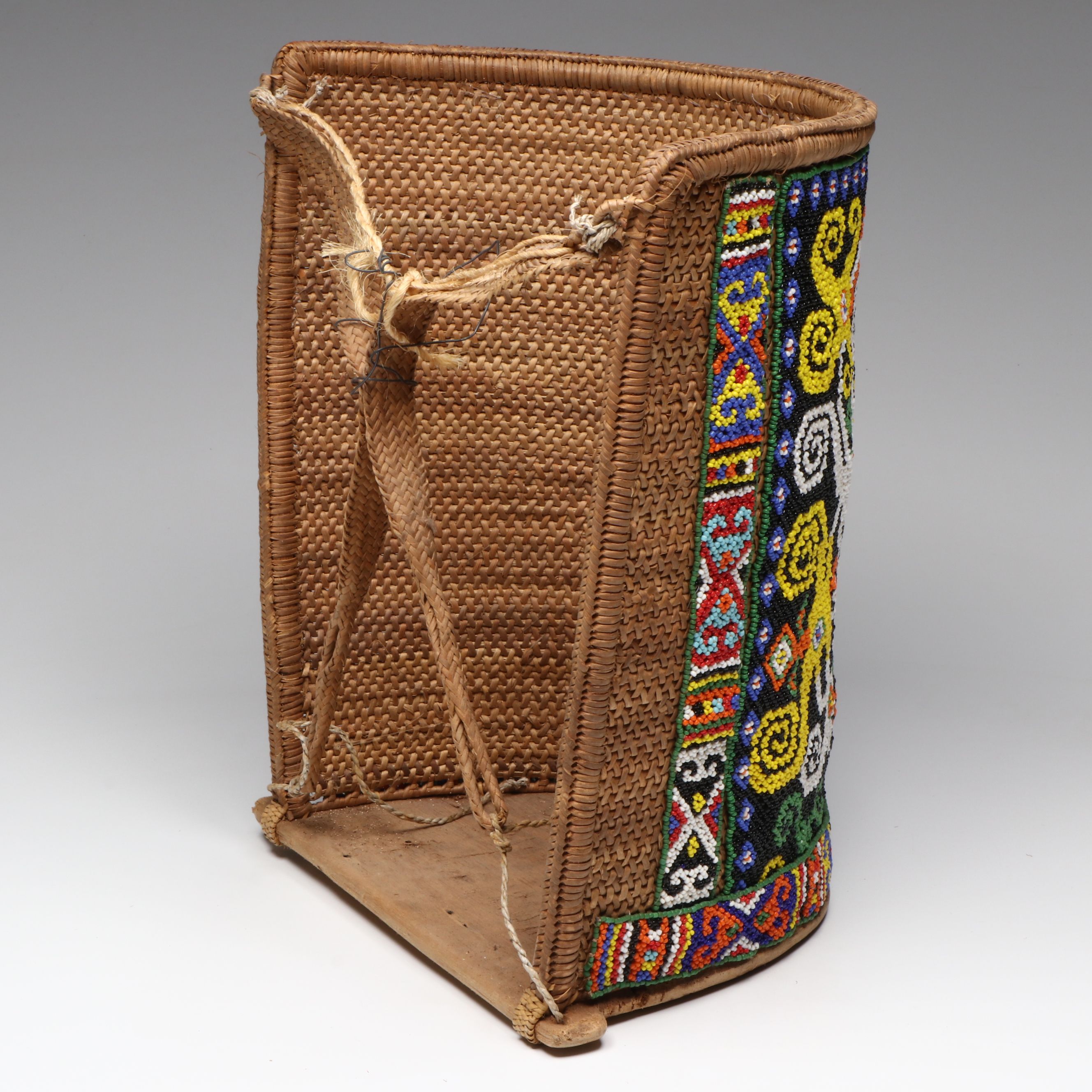 Borneo Island Kayan Peoples Polychrome Beaded Baby Carrier