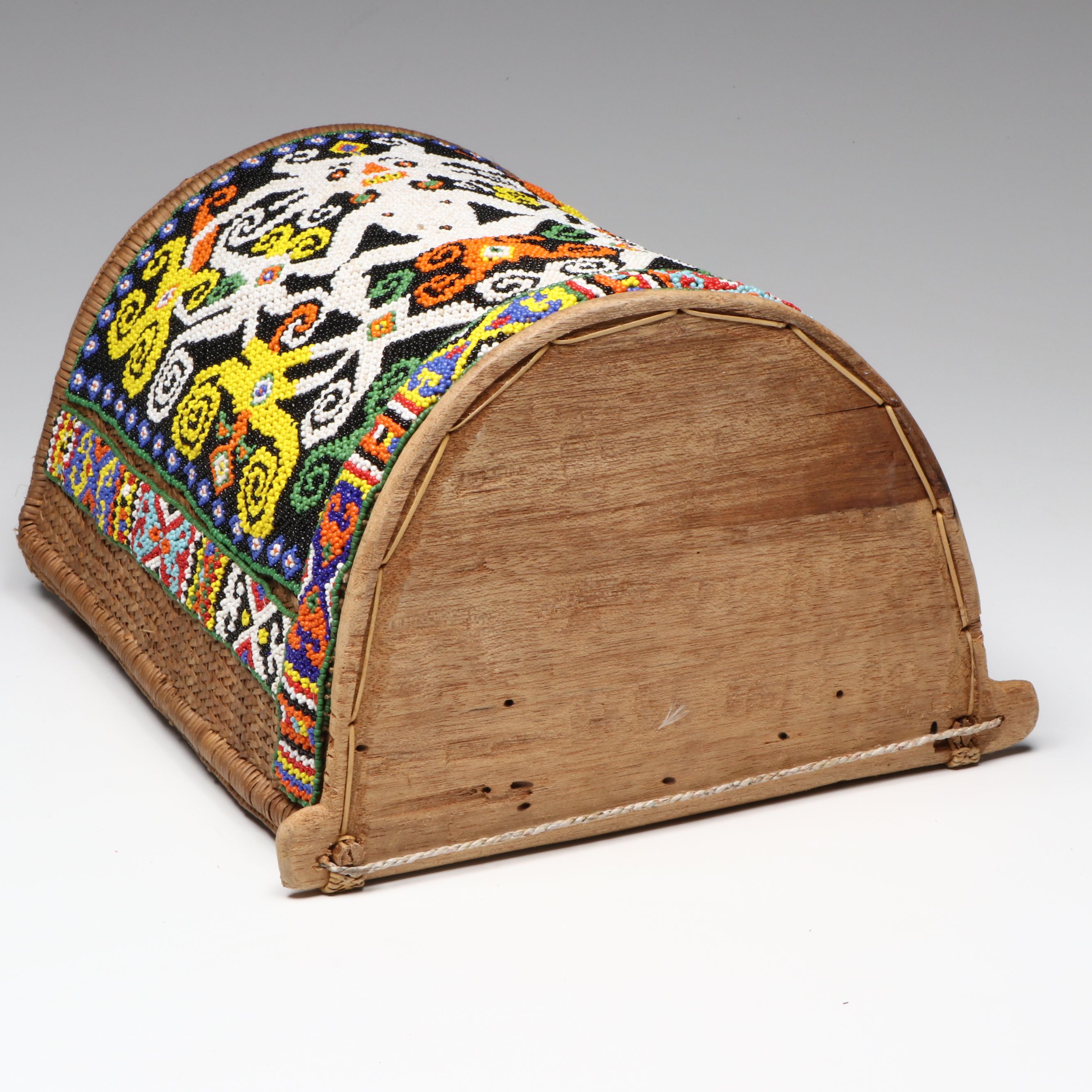 Borneo Island Kayan Peoples Polychrome Beaded Baby Carrier