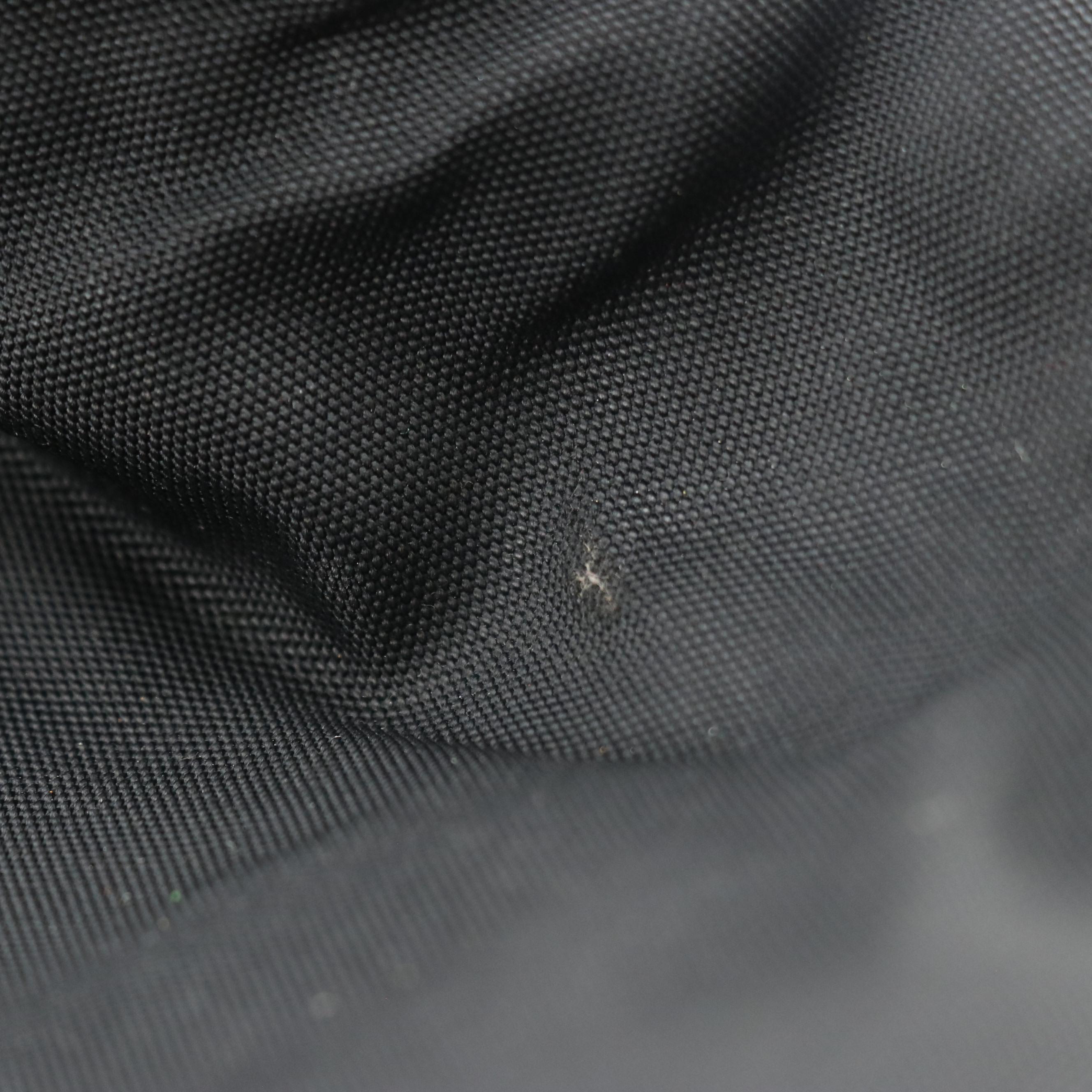 Gucci Side Drawstring Tote in Black Nylon Canvas and Leather