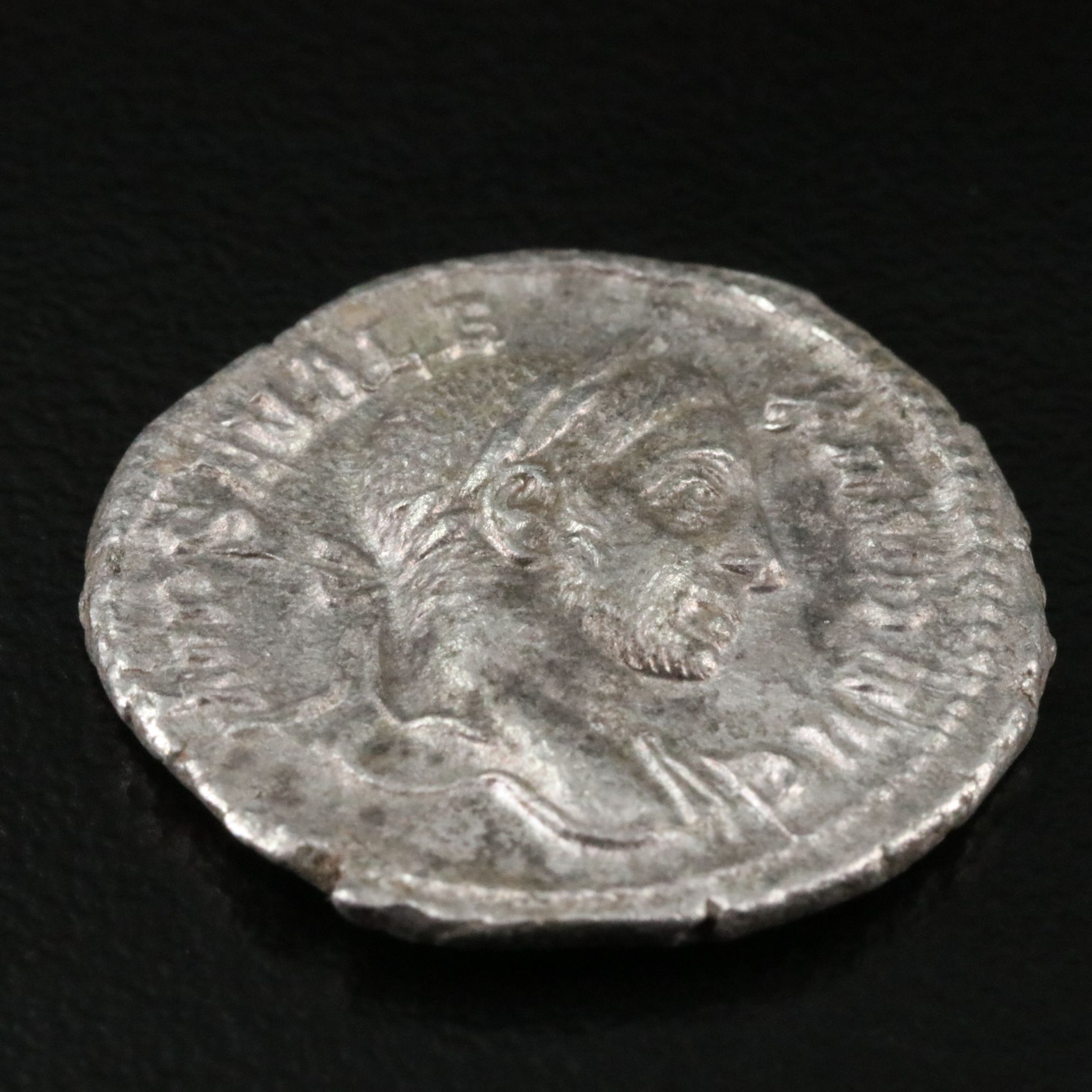 Ancient Roman Imperial AR Denarius Coin of Severus Alexander, ca. 228 A.D.