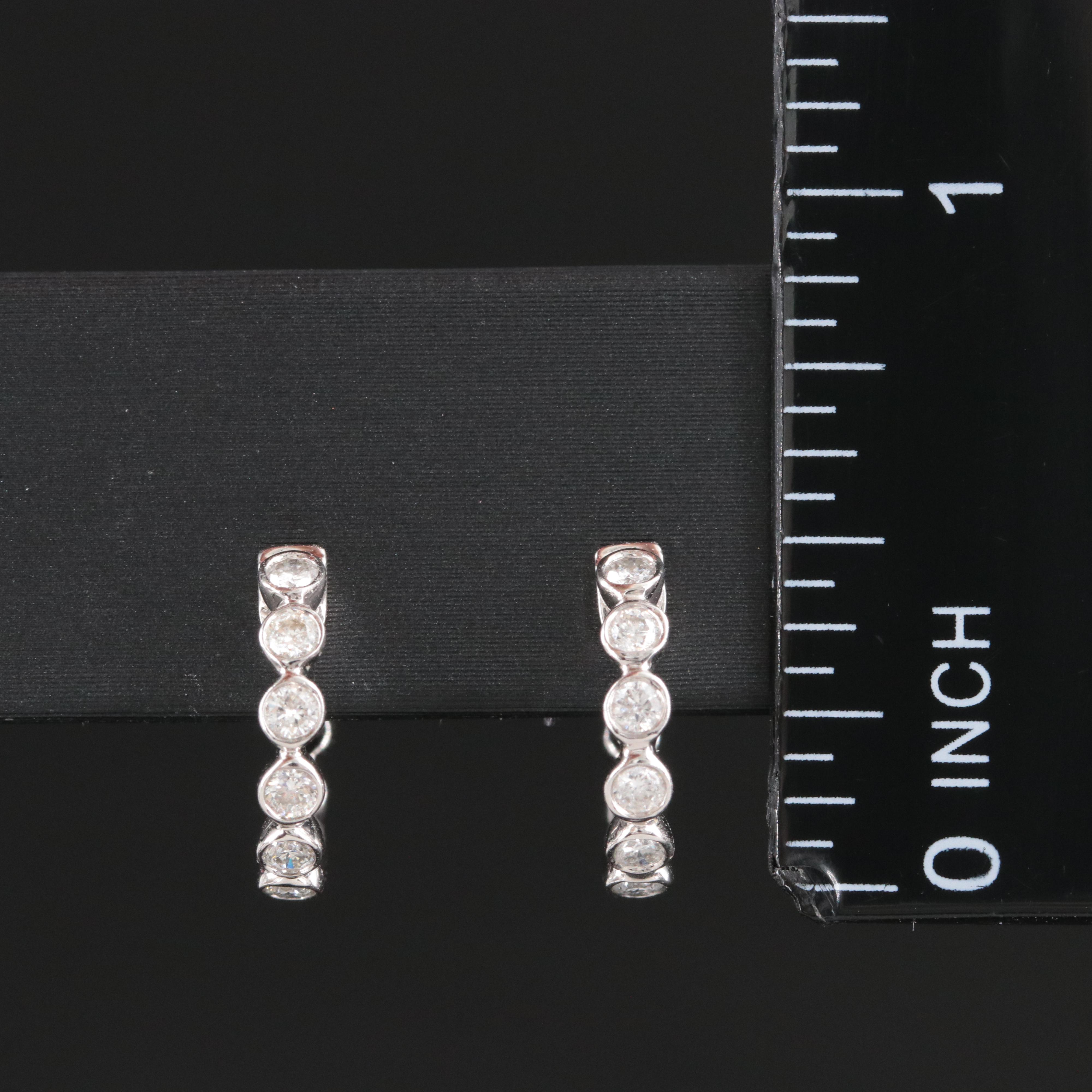 14K 0.36 CTW Diamond Huggie Hoop Earrings