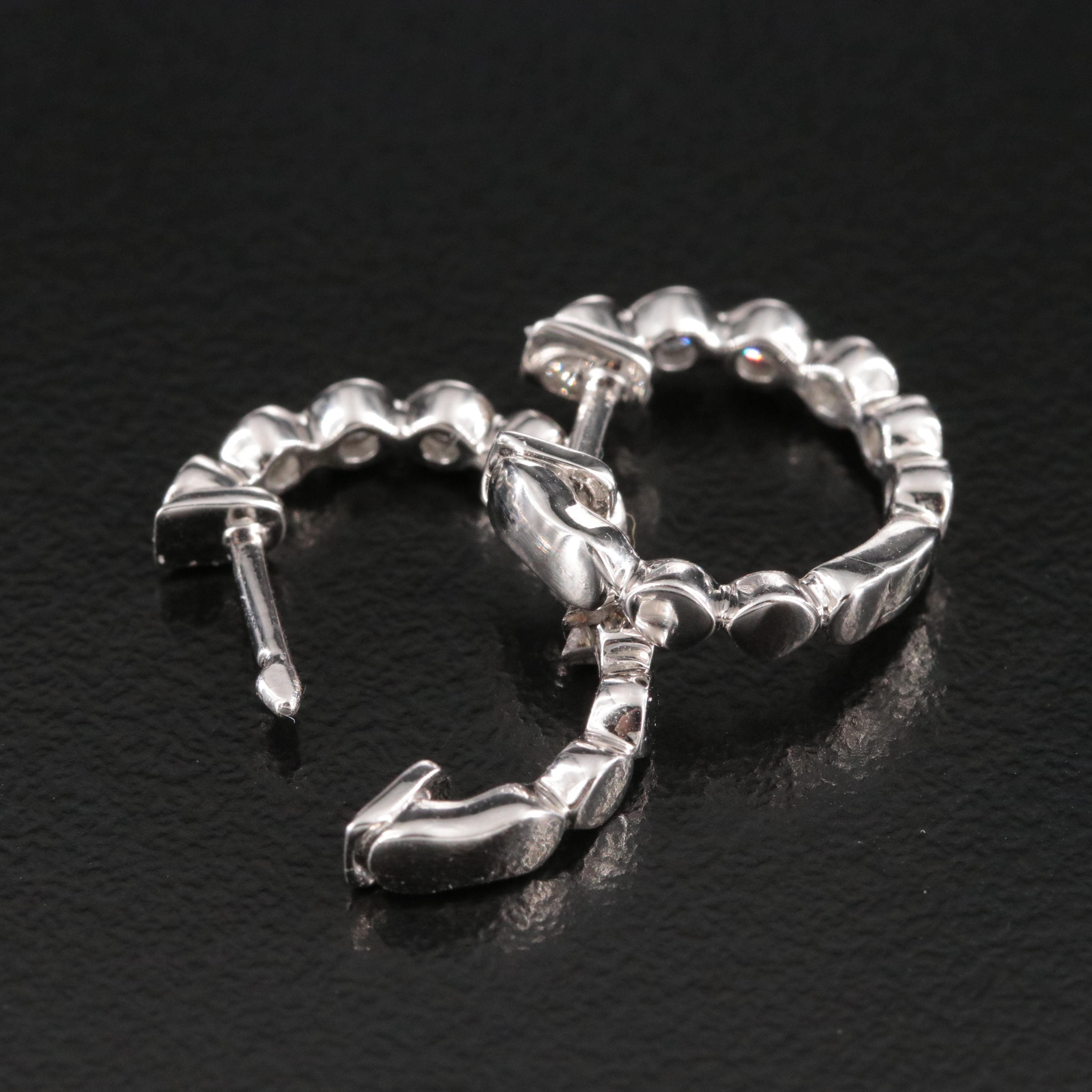 14K 0.36 CTW Diamond Huggie Hoop Earrings