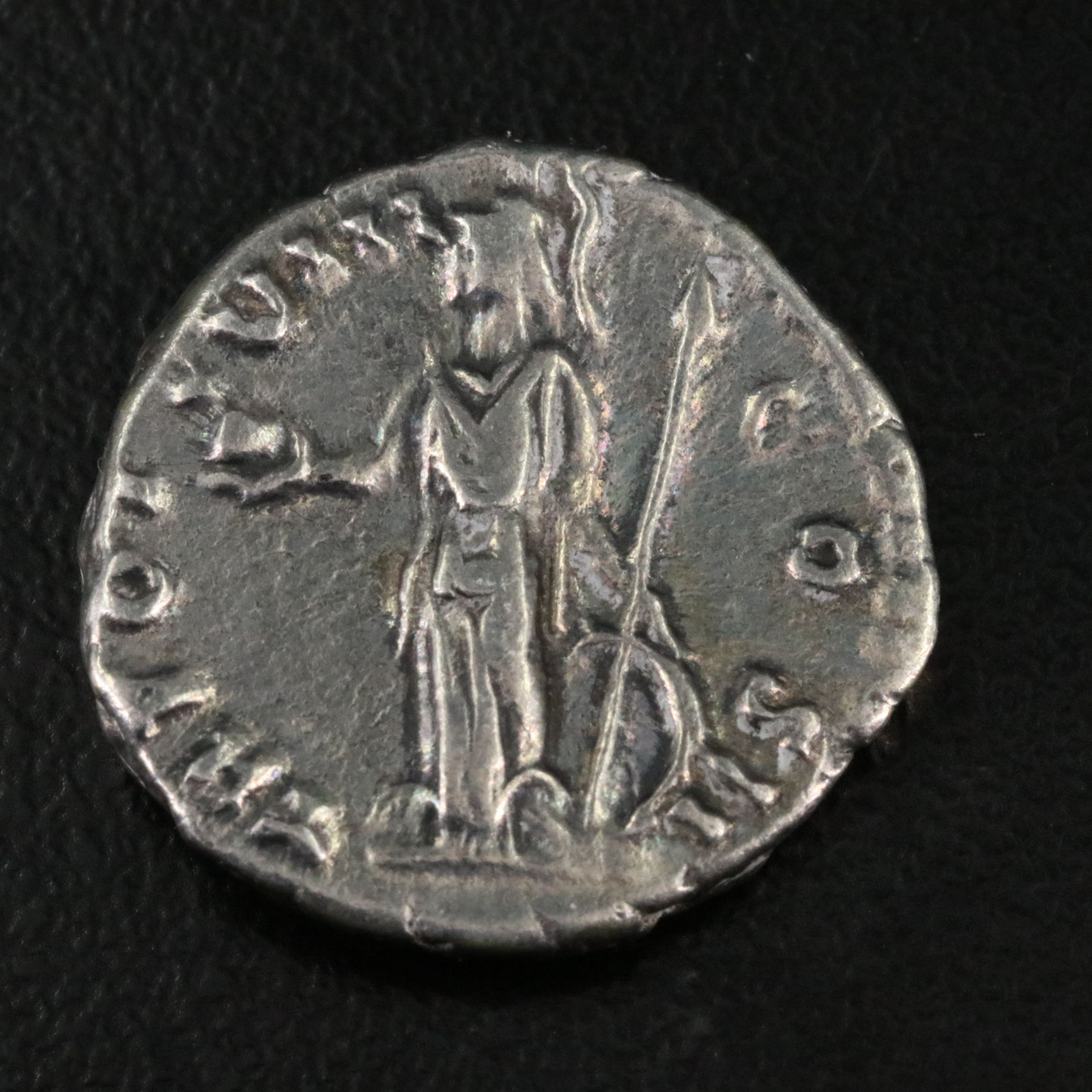Ancient Roman Imperial AR Denarius Coin of Marcus Aurelius, ca. 153 A.D.
