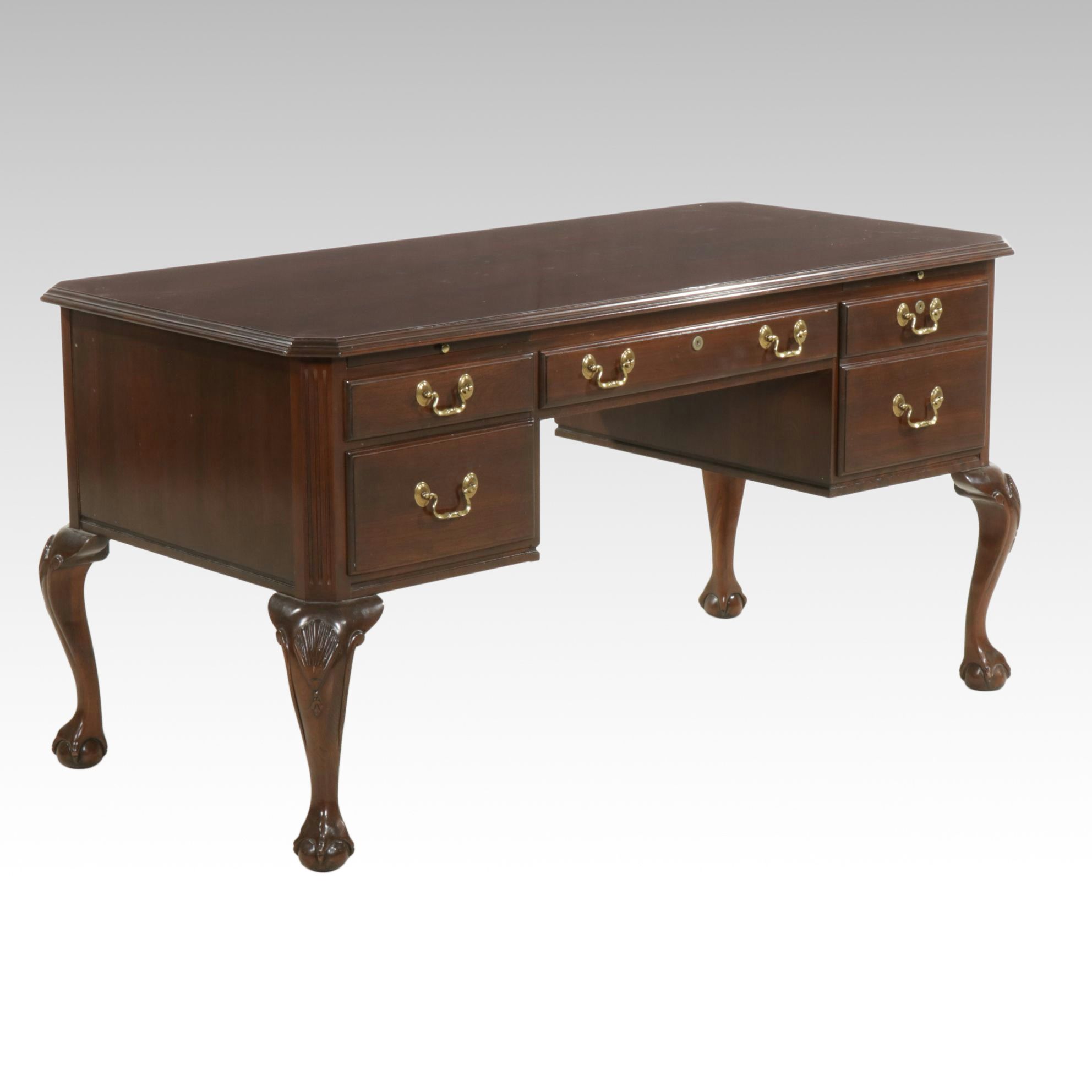 Ethan Allen Chippendale Style Cherry Executive Desk