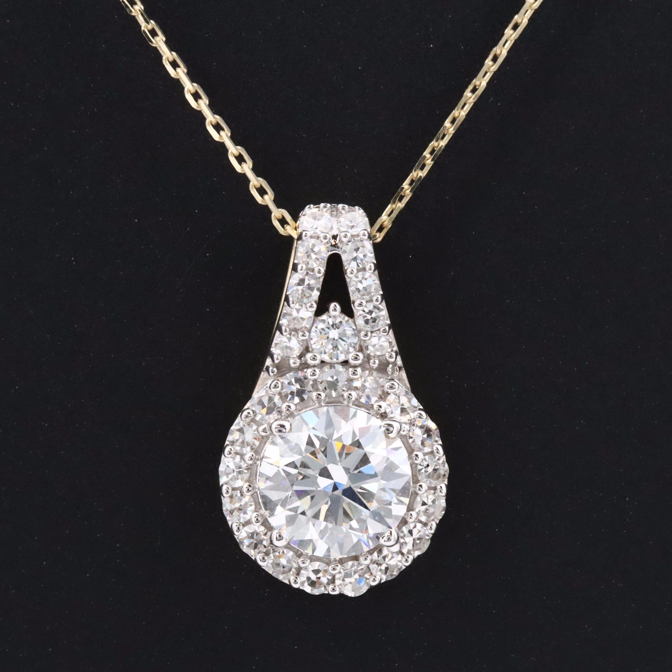 14K 2.08 CTW Lab Grown Diamond Necklace with online GIA Report