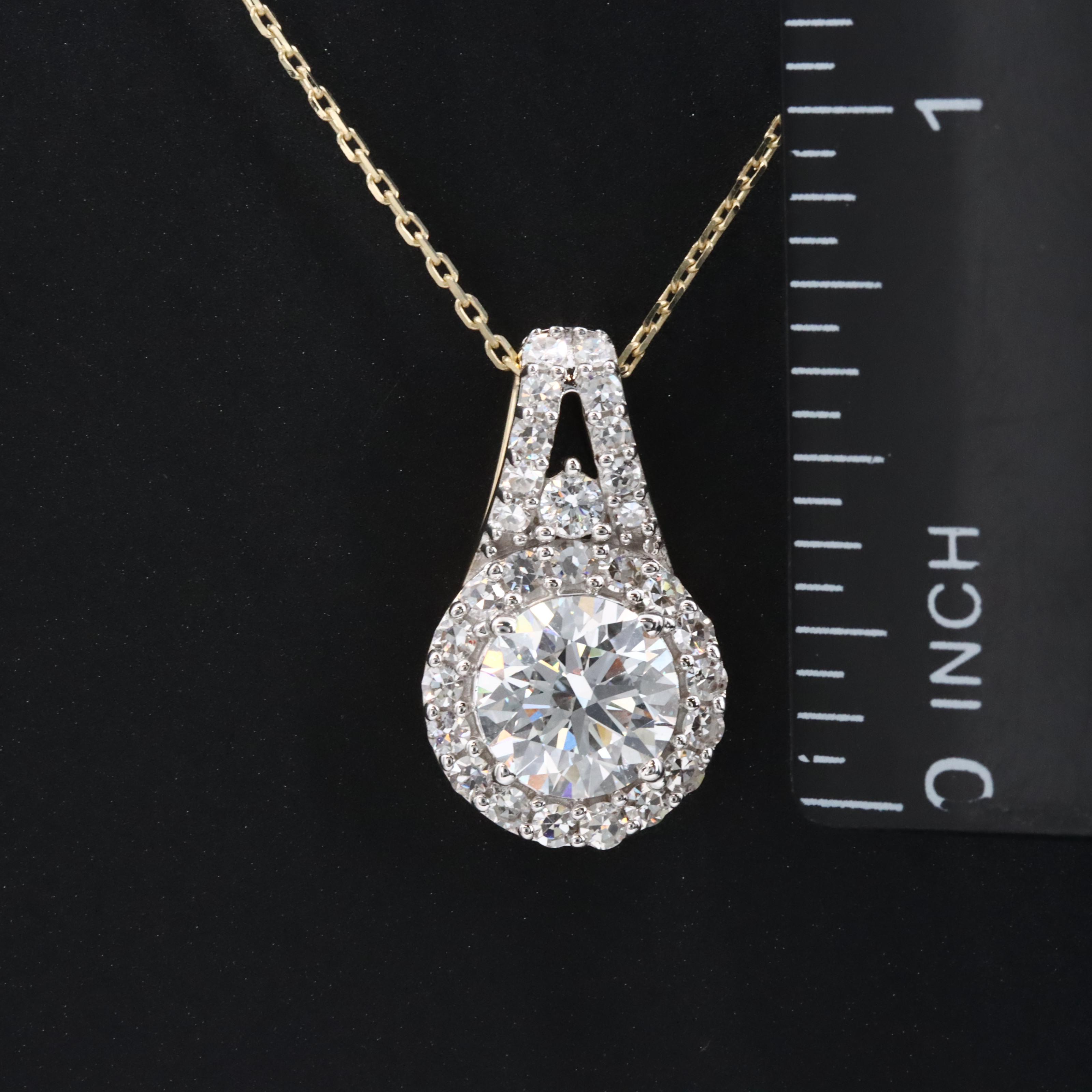 14K 2.08 CTW Lab Grown Diamond Necklace with online GIA Report