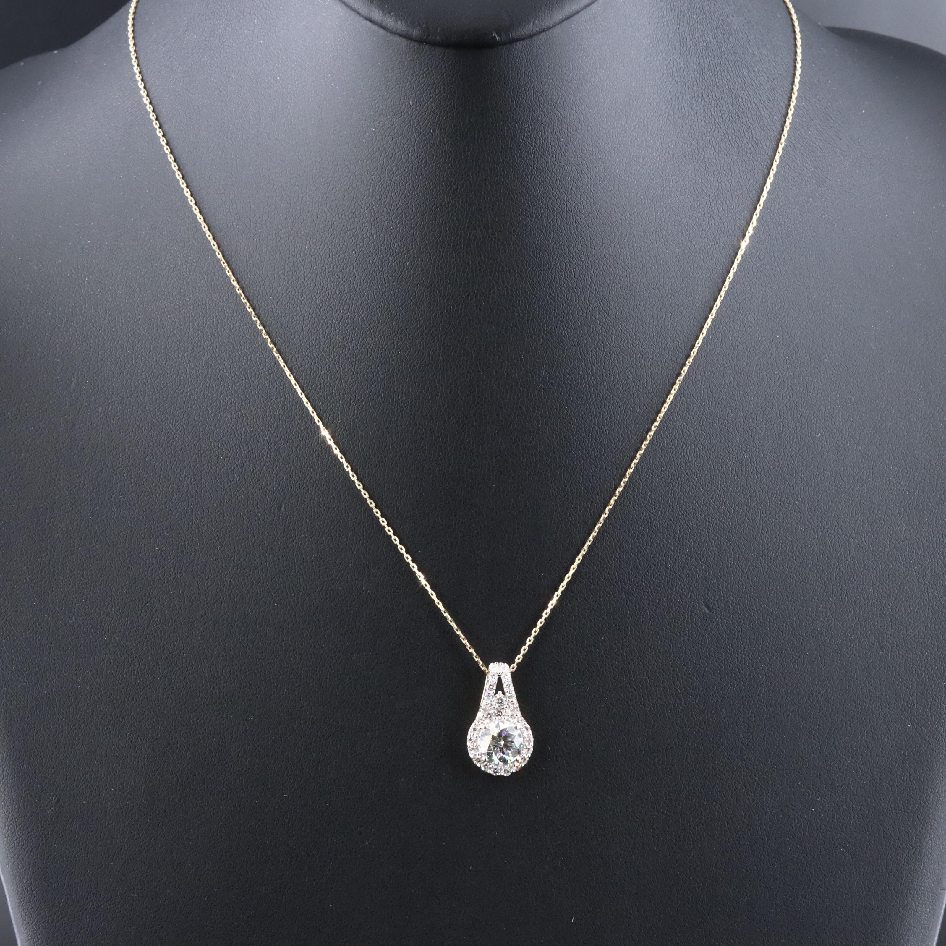 14K 2.08 CTW Lab Grown Diamond Necklace with online GIA Report
