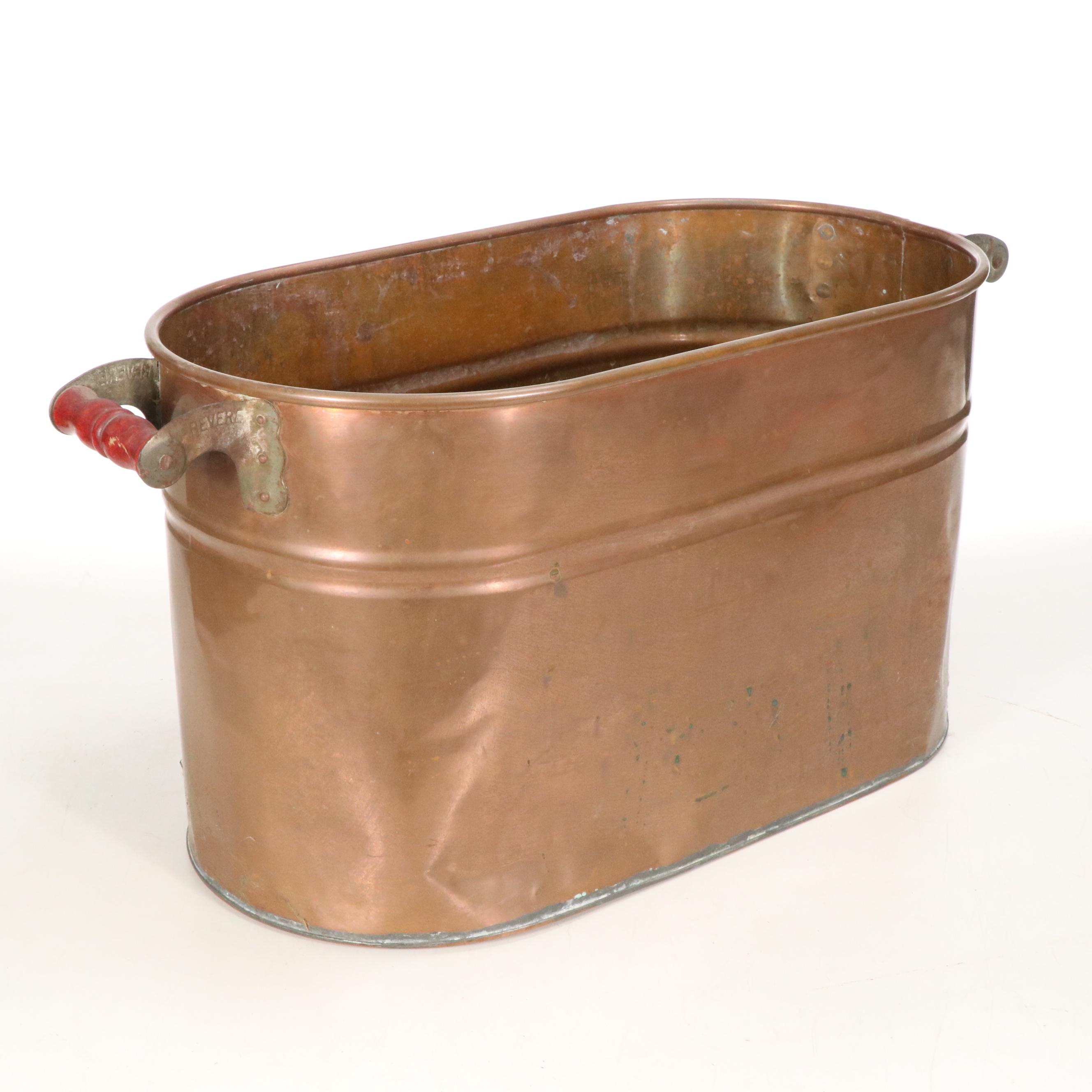 Revere Copper Boiler Wash Tub with Cover