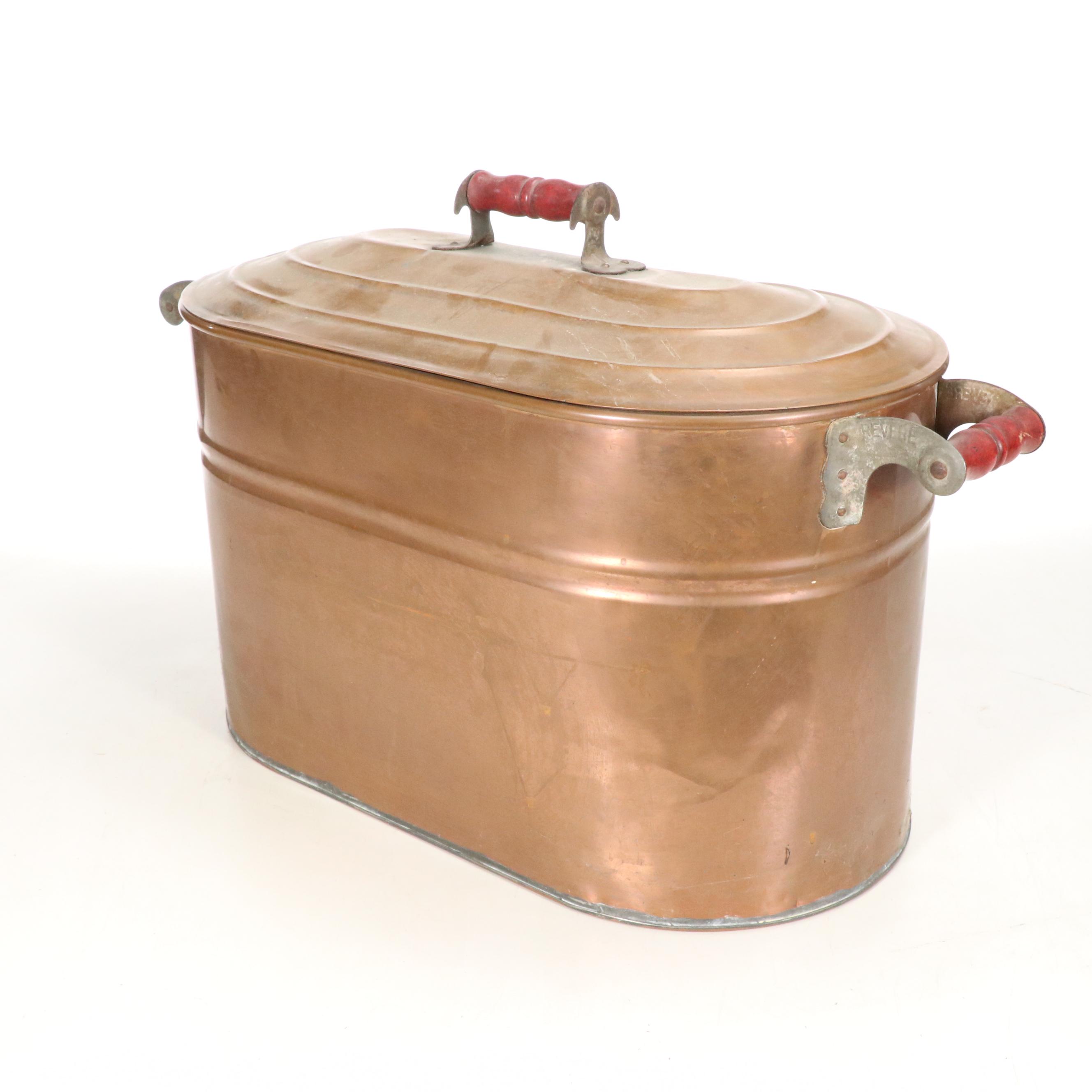 Revere Copper Boiler Wash Tub with Cover