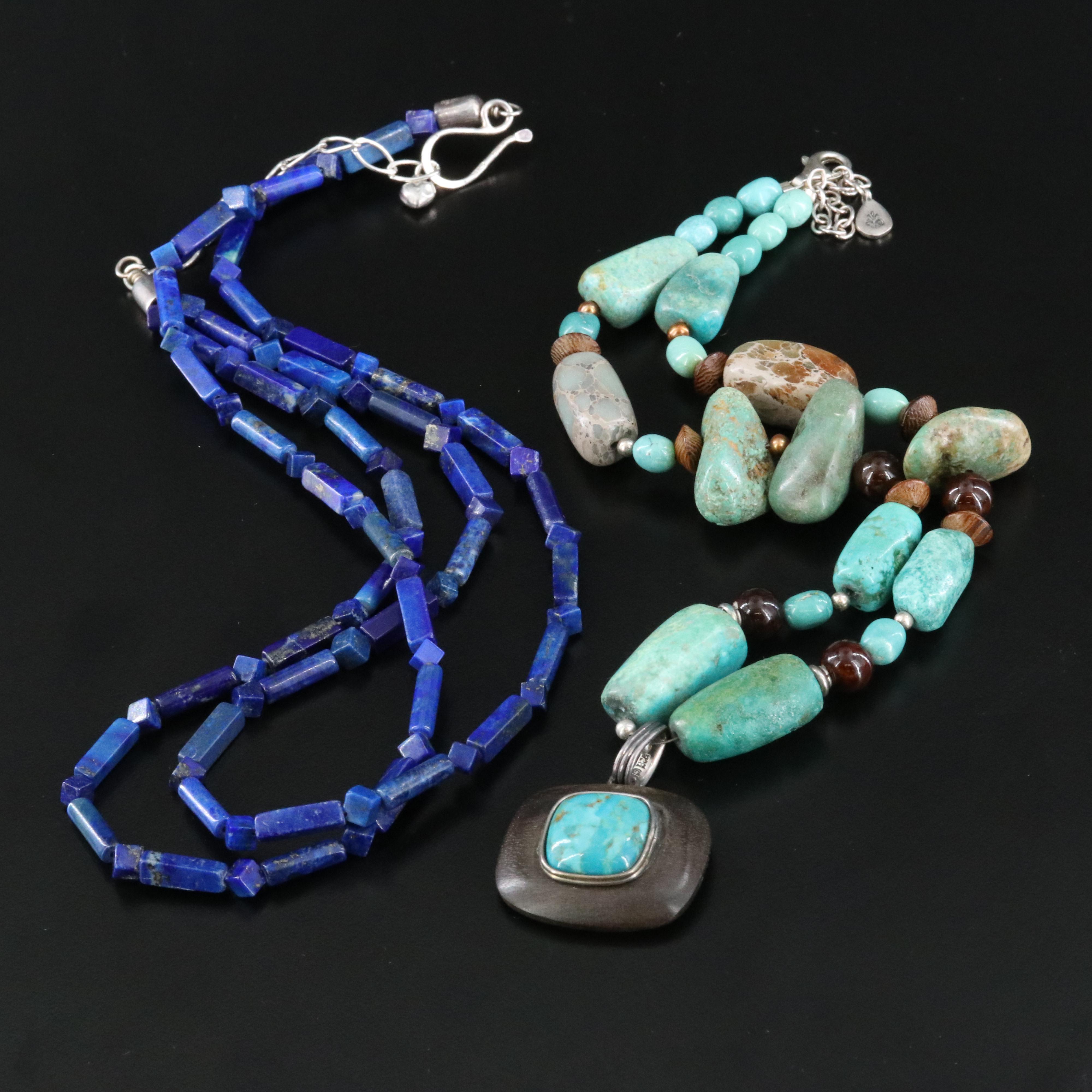Desert Rose Trading and Barse Sterling Necklaces Featuring Jasper and Turquoise