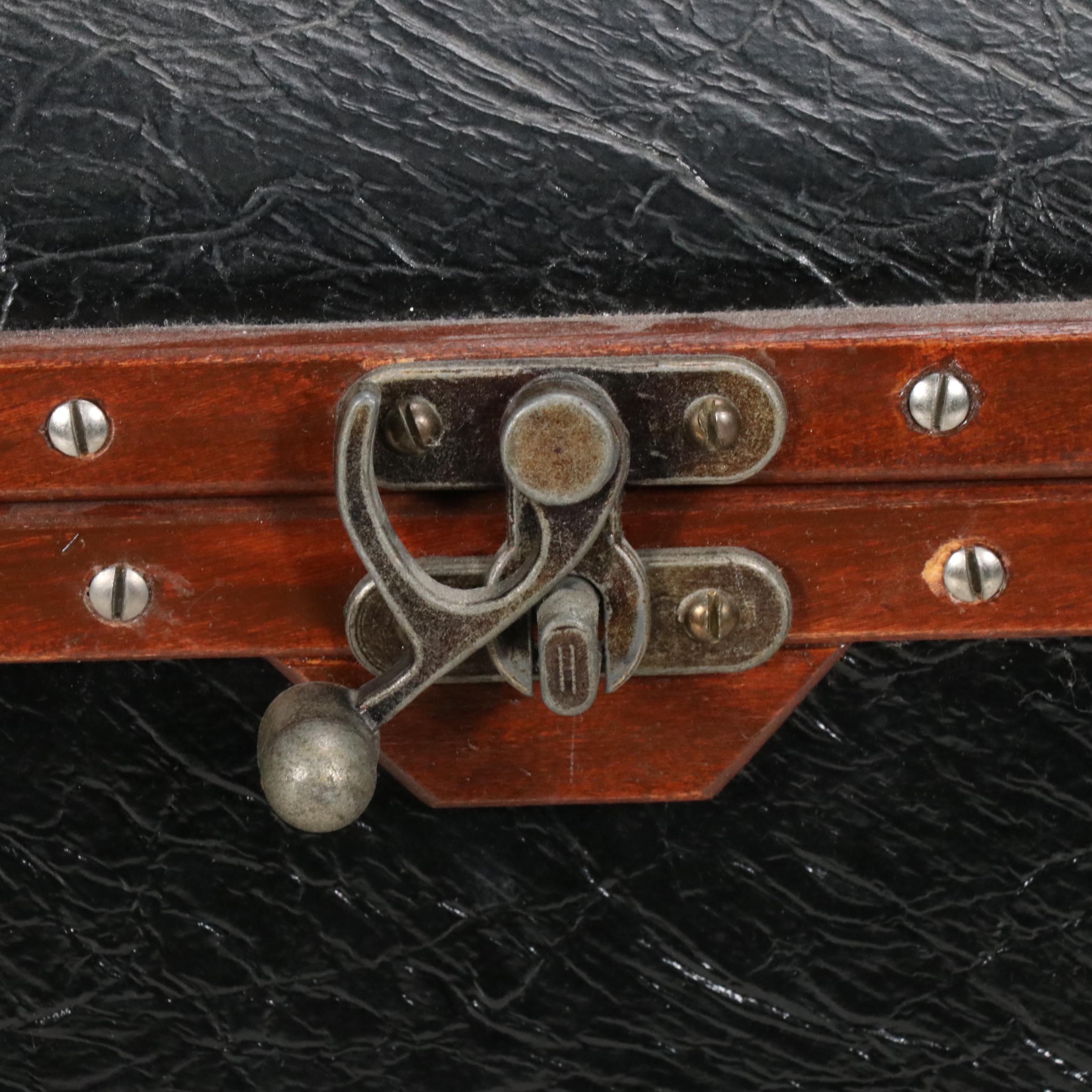 Richard C. Higgins Victorian Style Dome Top Trunk Shaped Box, 1987