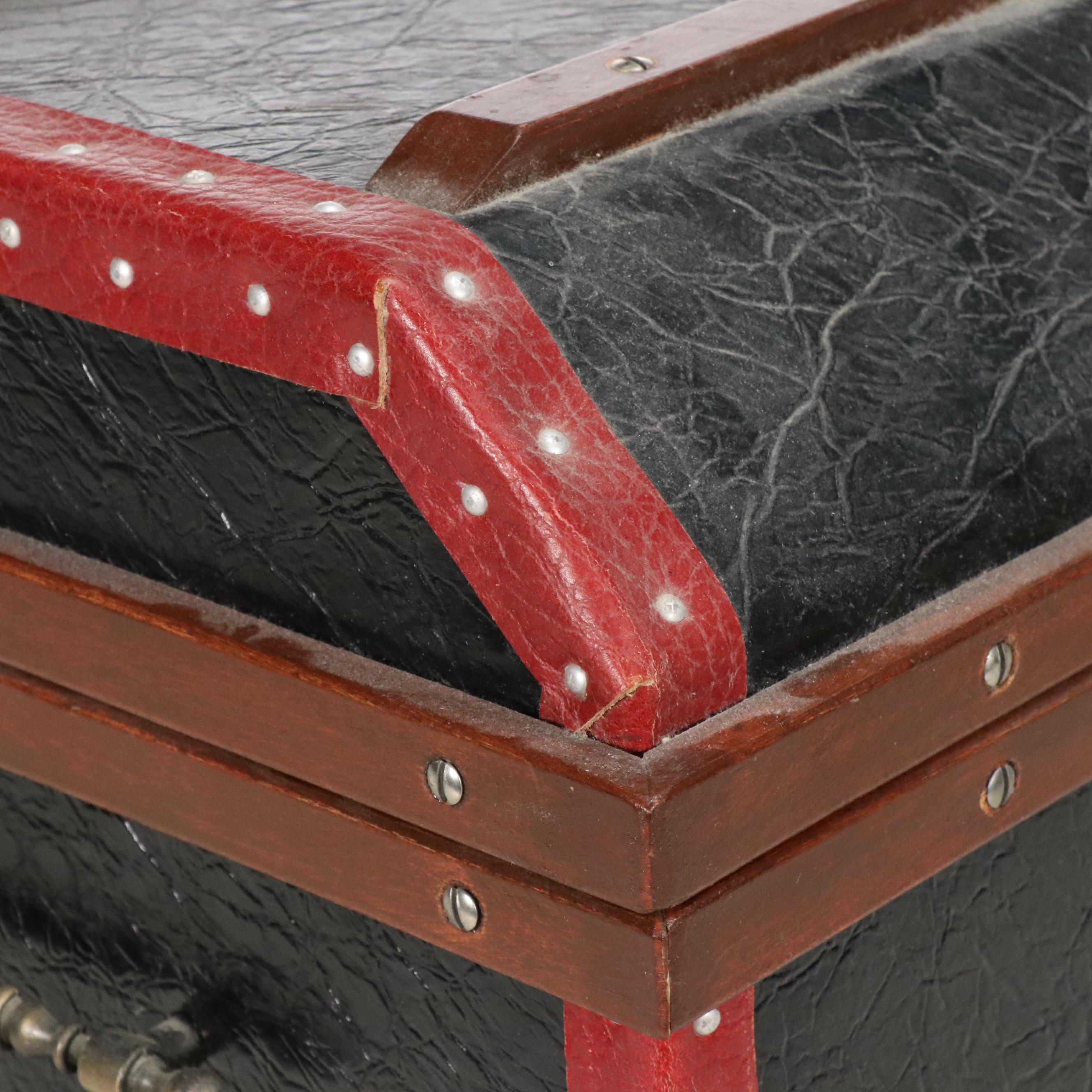 Richard C. Higgins Victorian Style Dome Top Trunk Shaped Box, 1987