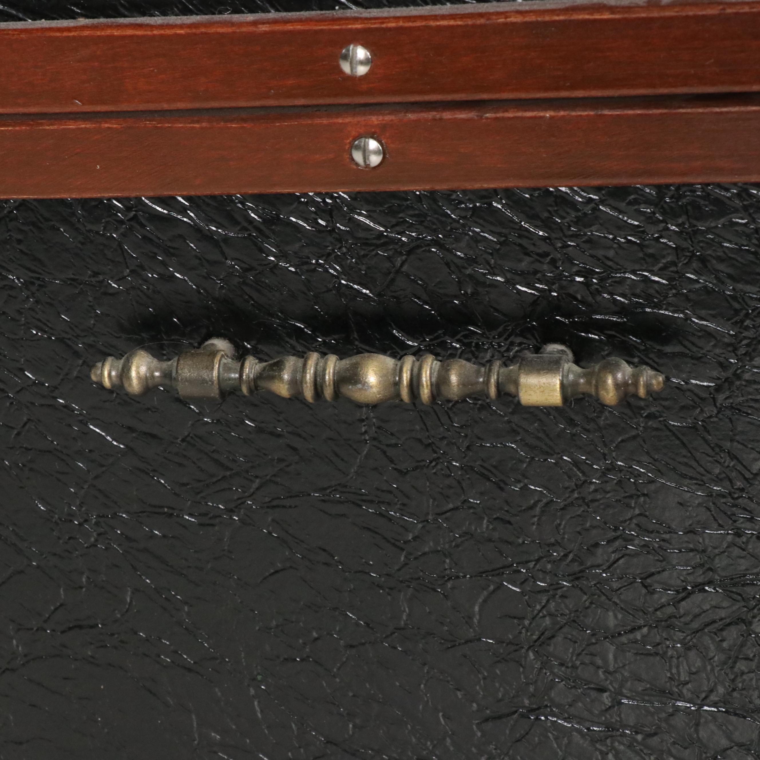 Richard C. Higgins Victorian Style Dome Top Trunk Shaped Box, 1987