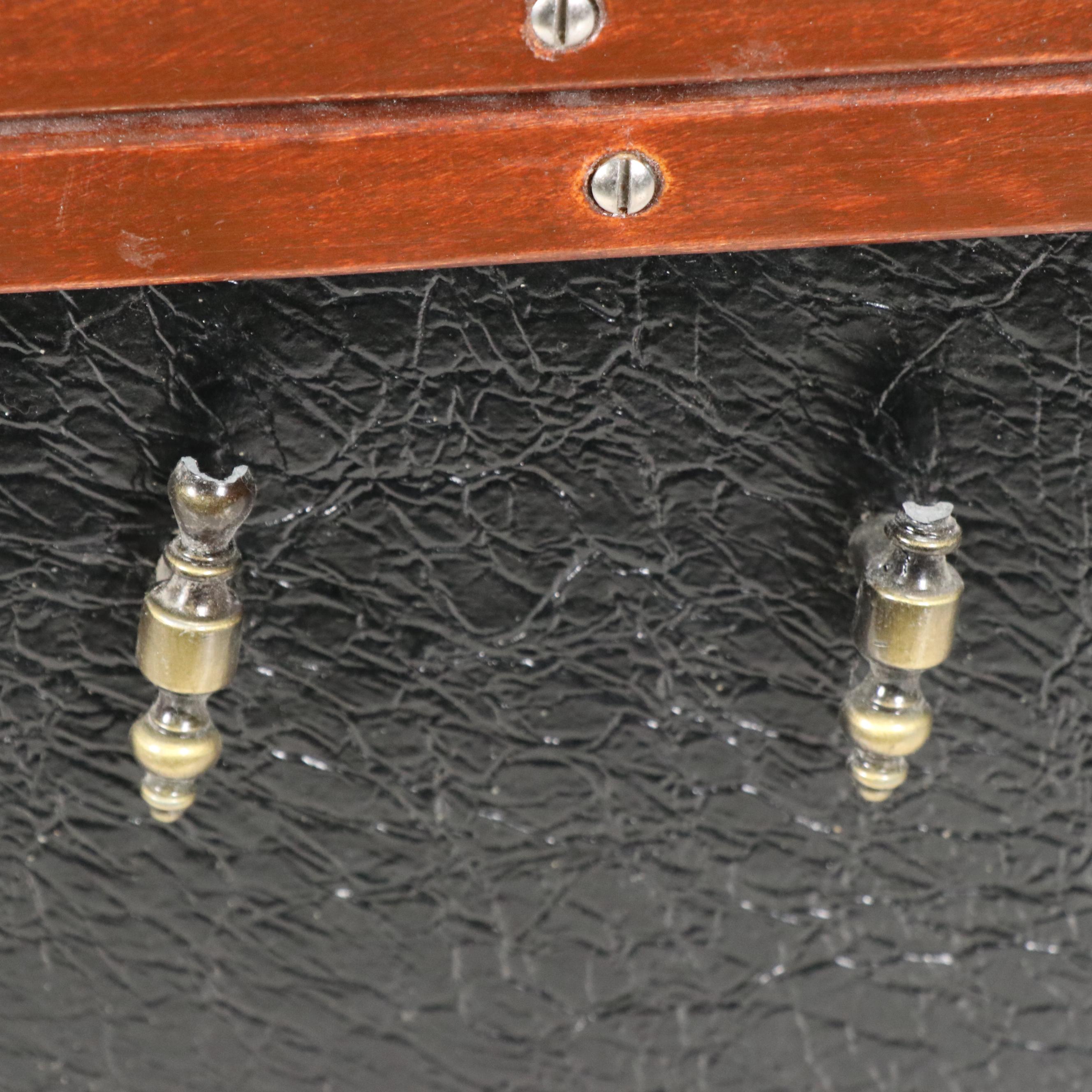 Richard C. Higgins Victorian Style Dome Top Trunk Shaped Box, 1987