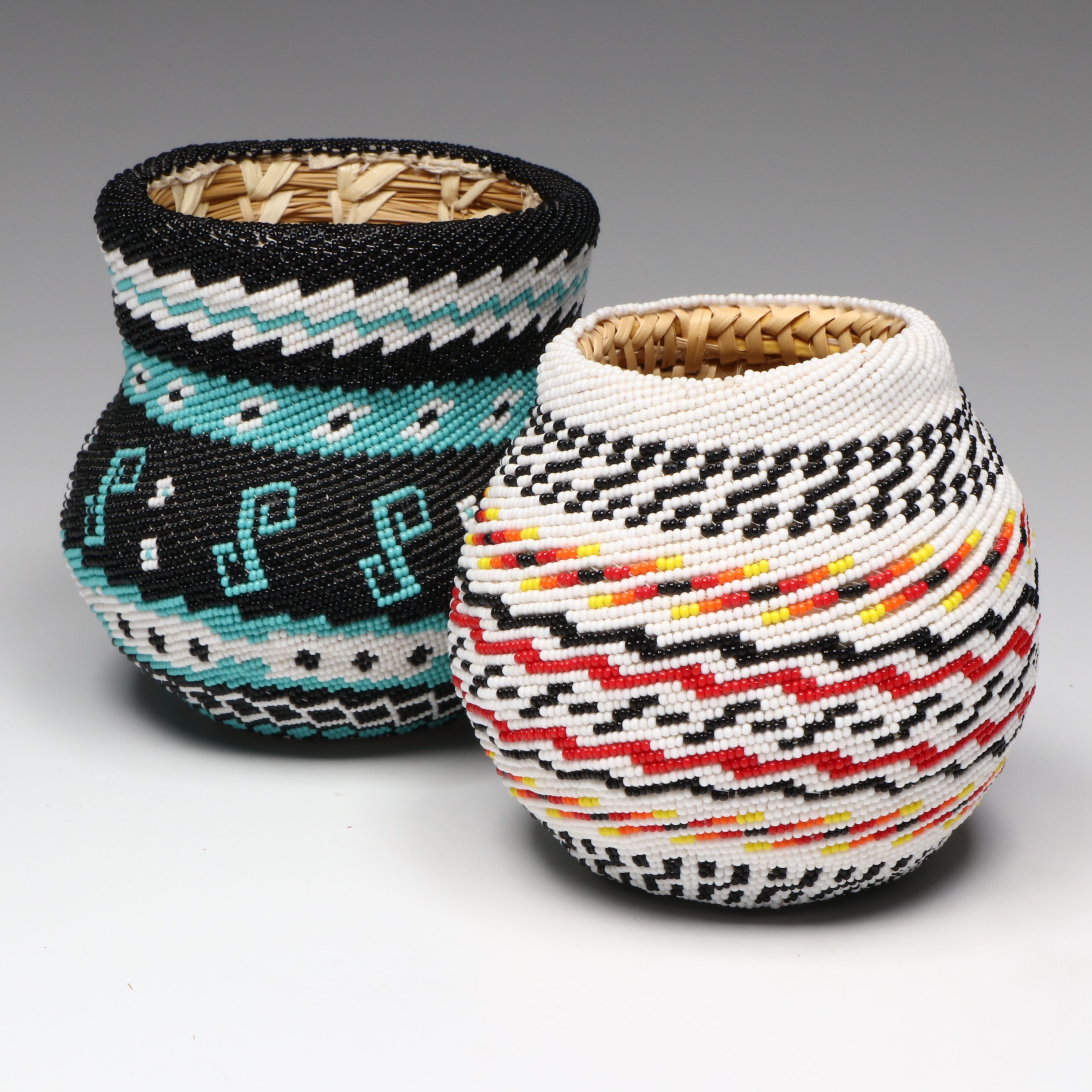 David Willie and Myra Begay Beaded Diné (Navajo) Baskets