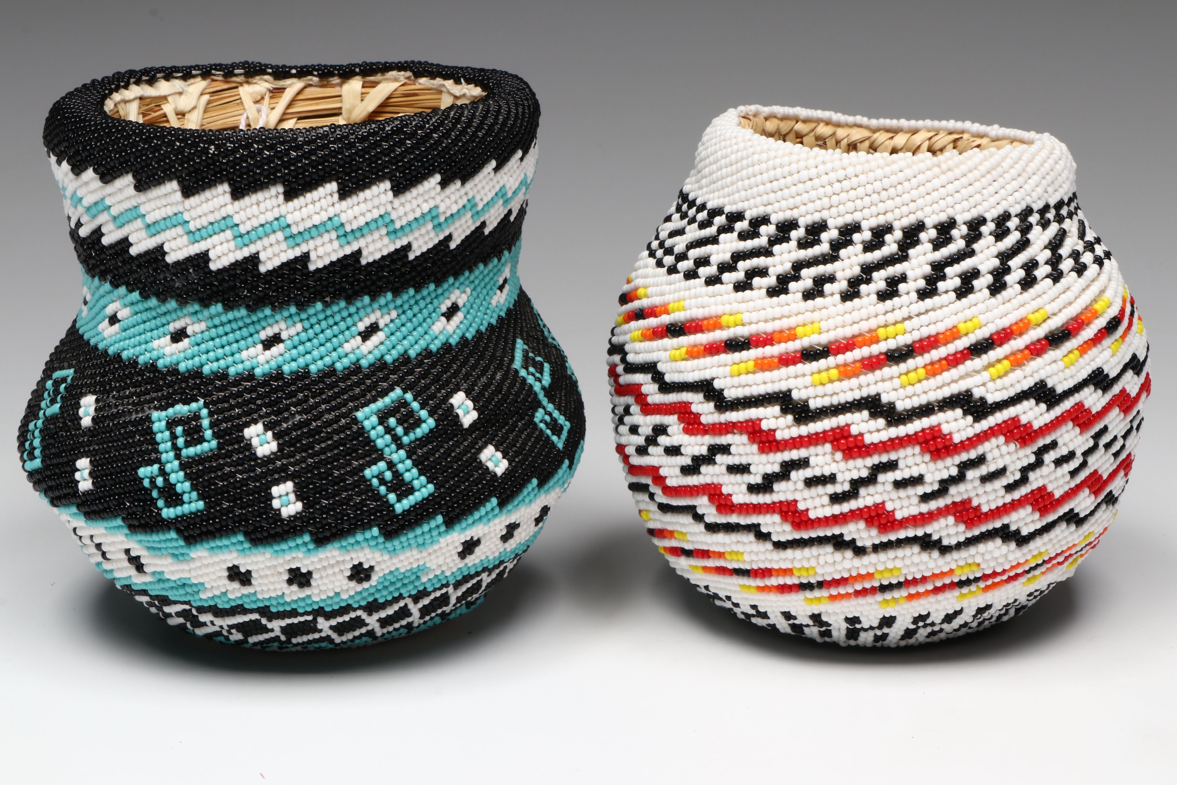 David Willie and Myra Begay Beaded Diné (Navajo) Baskets