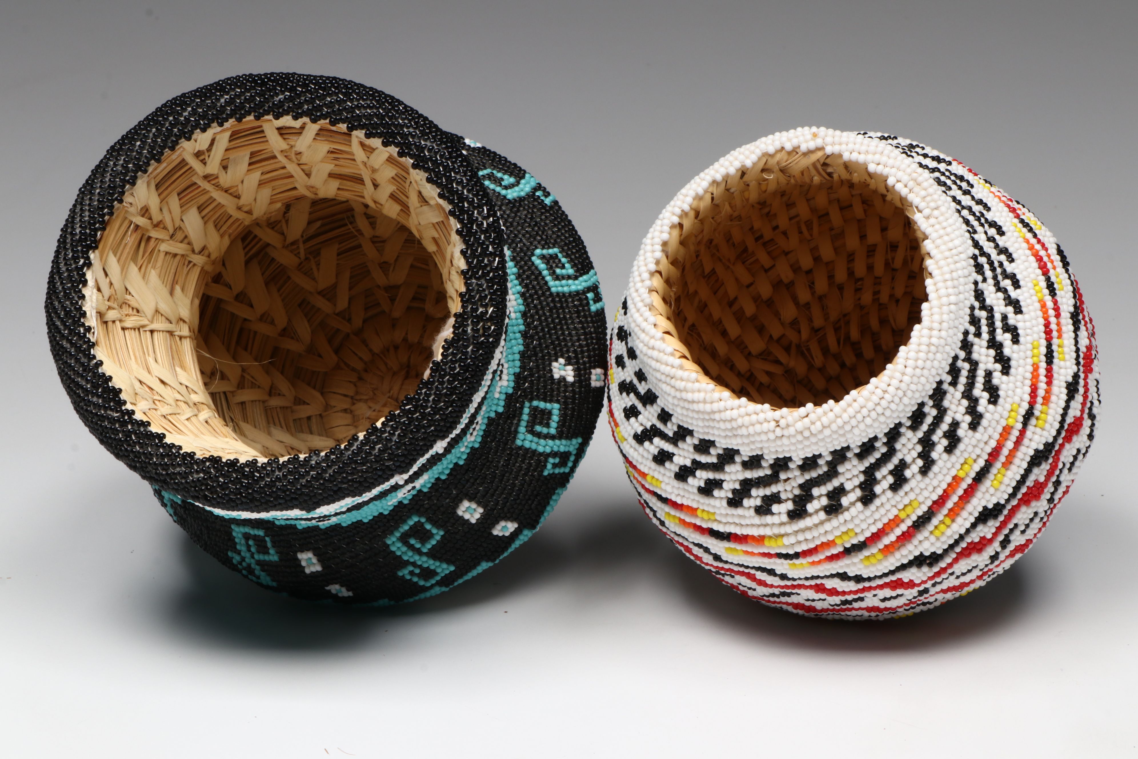 David Willie and Myra Begay Beaded Diné (Navajo) Baskets