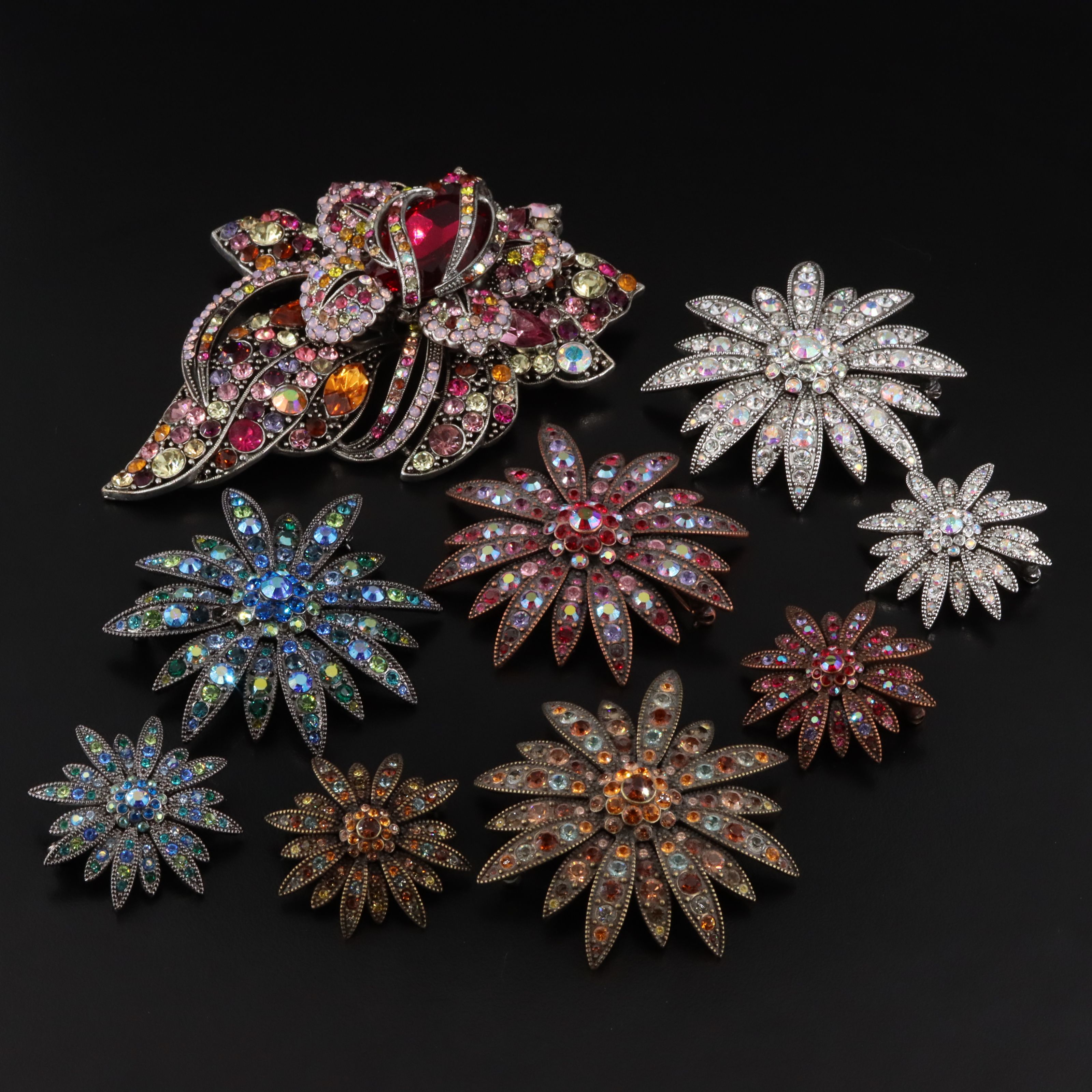 Joan Rivers Brooch and Scatter Pin Collection Featuring Swarovski Crystals