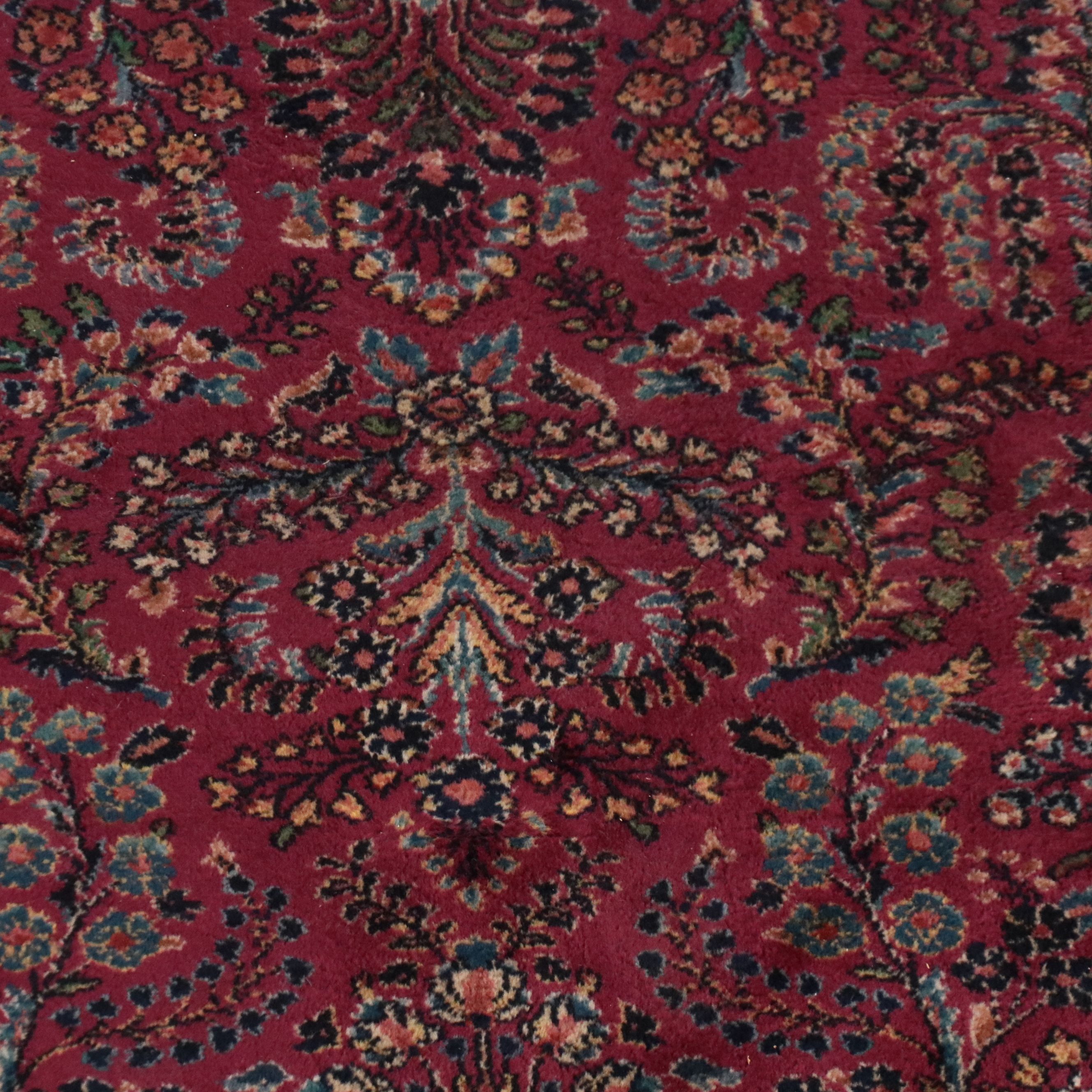 8'7 x 12' Hand-Knotted Persian Sarouk Room-Sized Rug