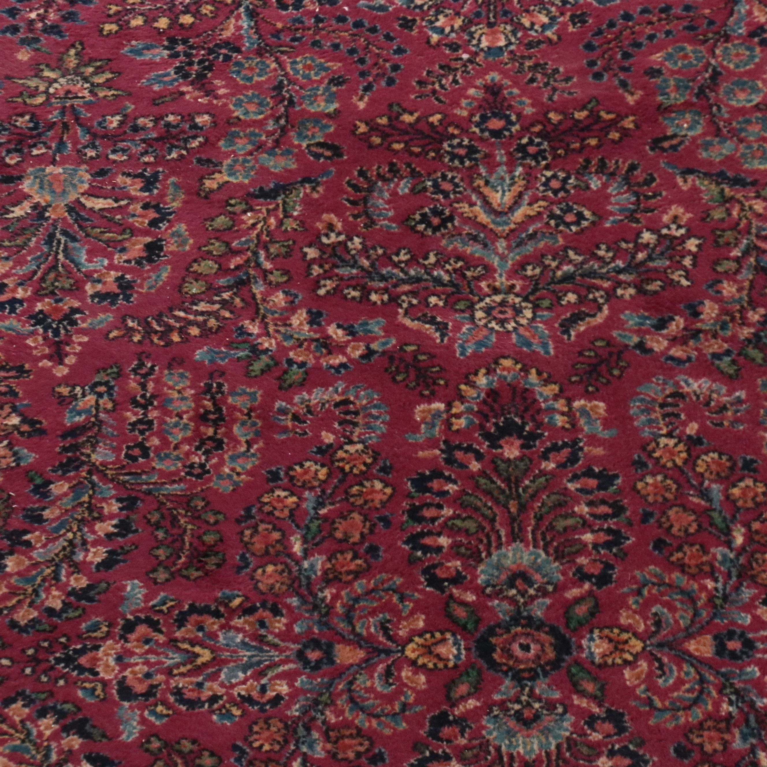 8'7 x 12' Hand-Knotted Persian Sarouk Room-Sized Rug